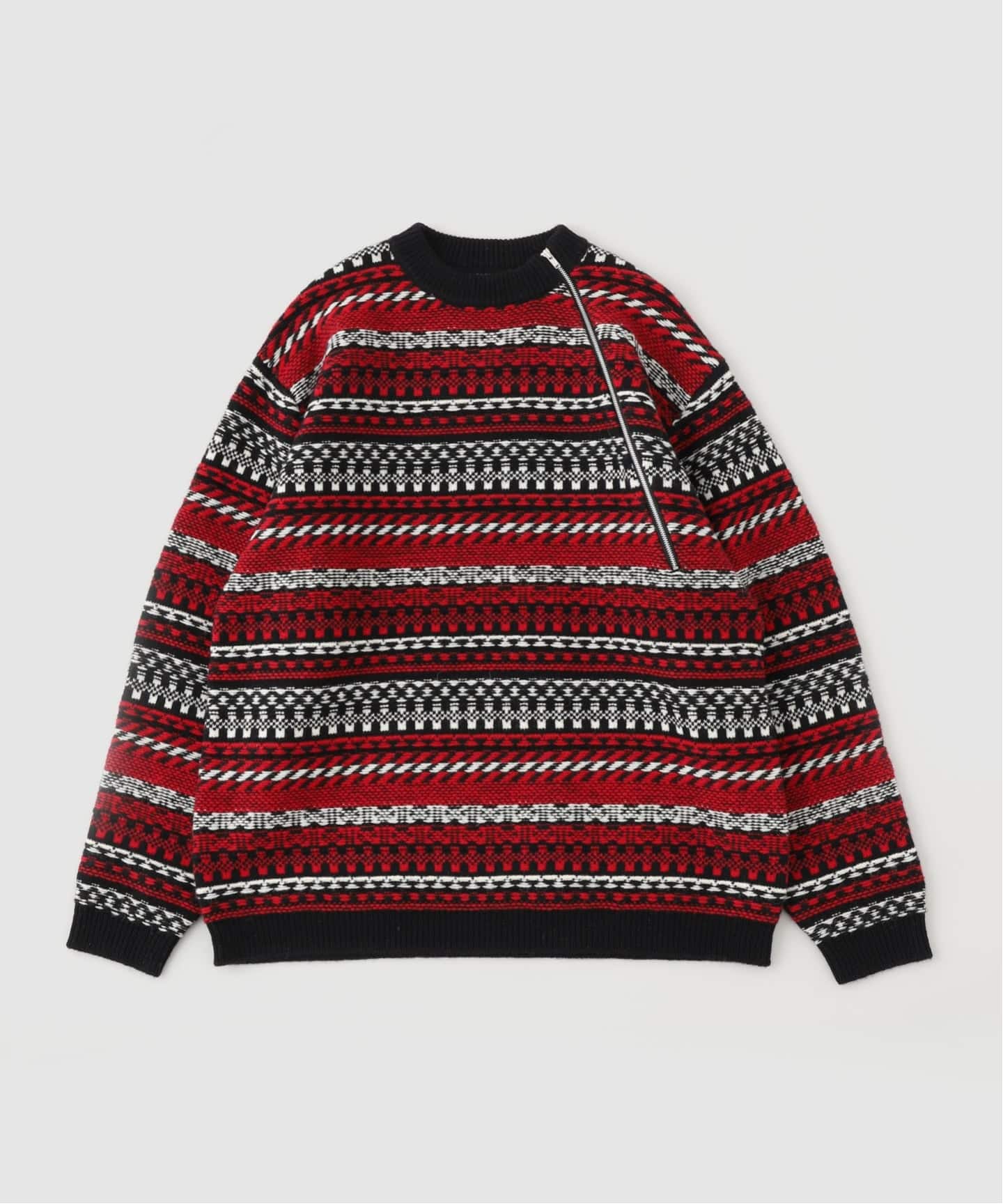 WM（ホワイトマウンテニアリング）FAIR ISLE ZIP KNIT PULLOVER