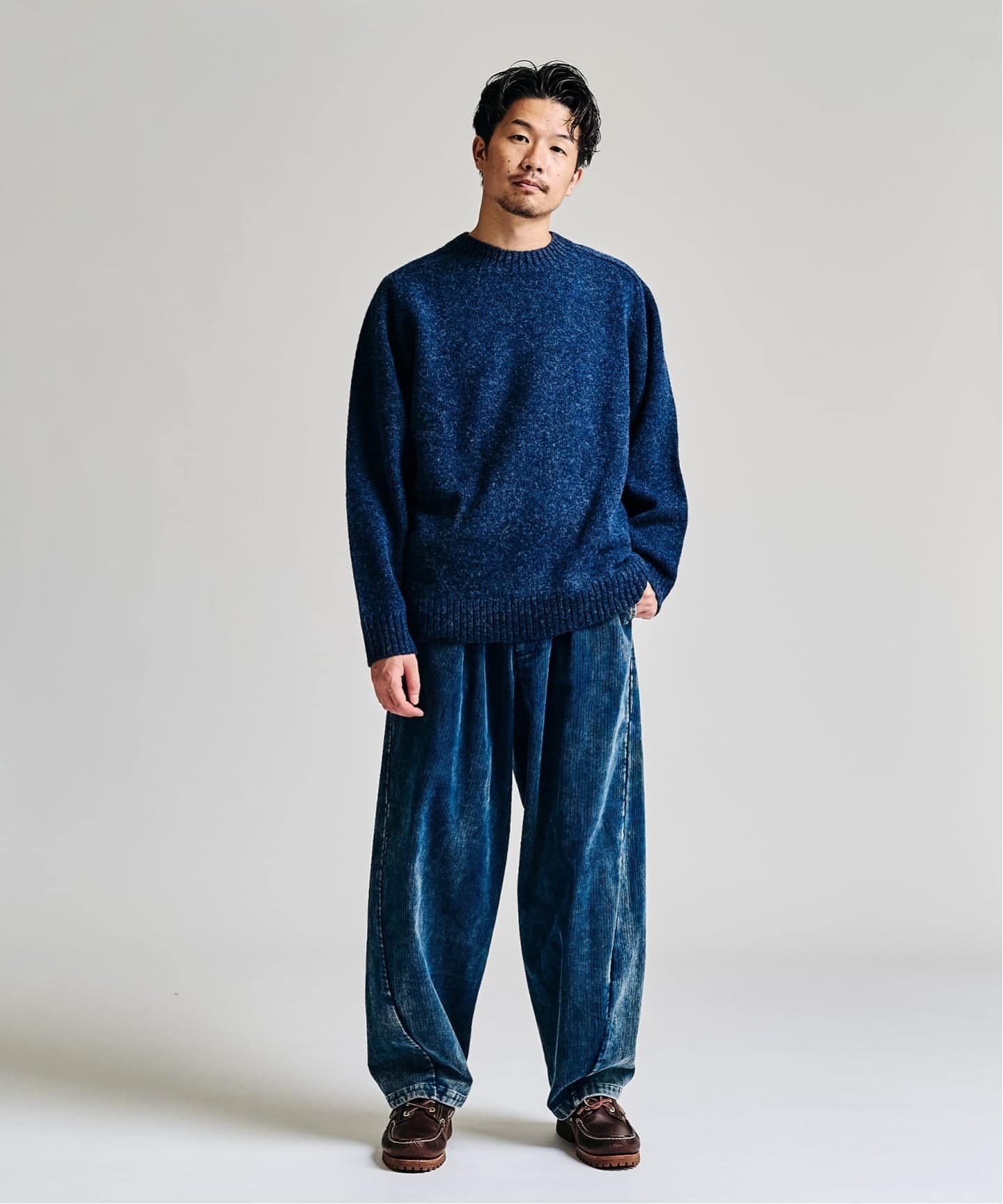 J.PRESS シャギードックタイダイ染めクルーネックセーターブルー J.PRESS シャギードックタイダイ染めクルーネックセーターブルー