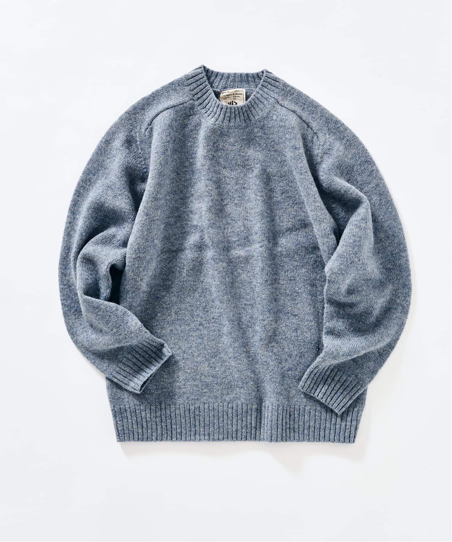 417 EDIFICE フォーワンセブンエディフェス カシミヤ混 ニット コットンカシミヤ スムース クルーニット（ニット／セーター