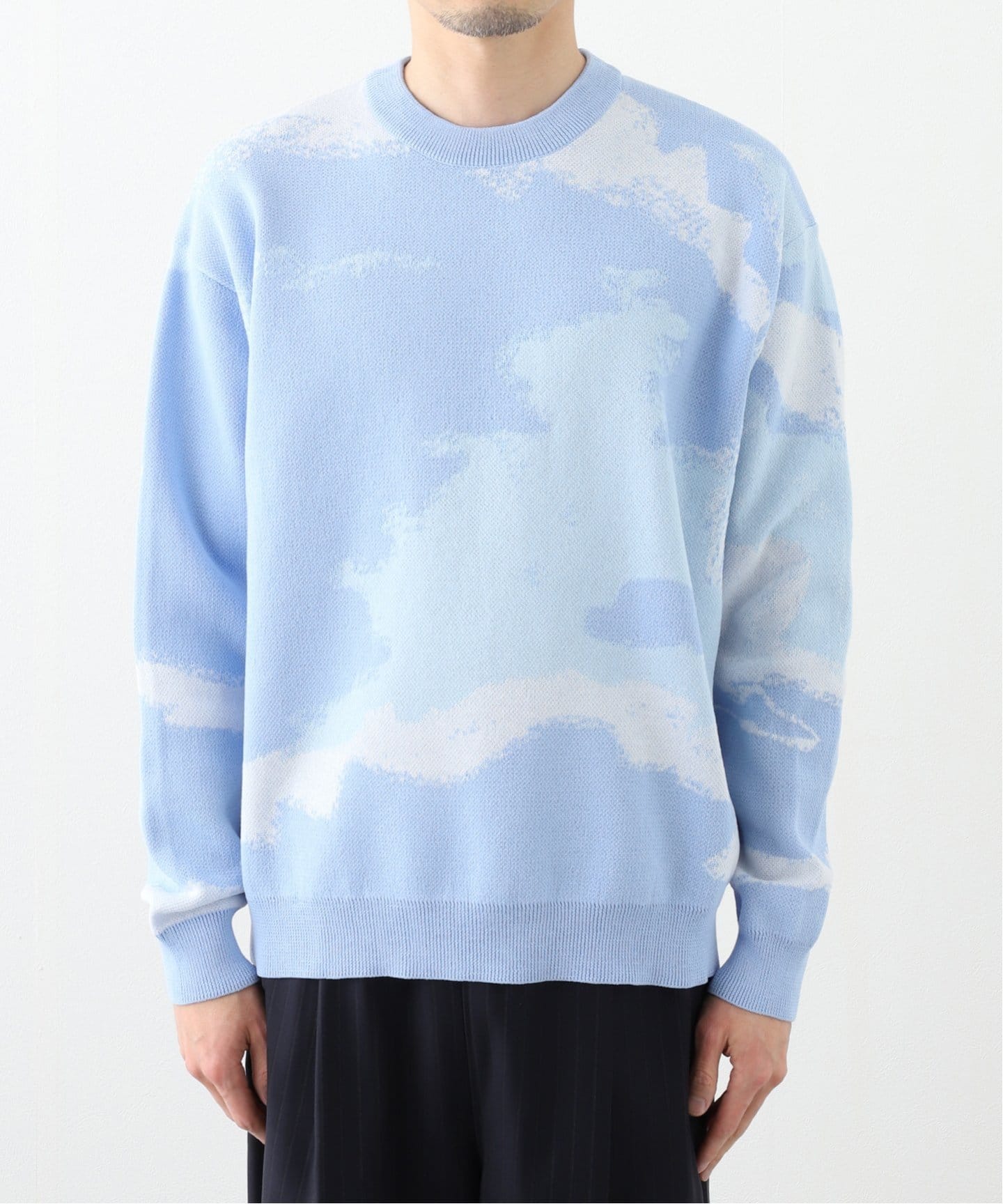 J様 セーターS ロゴジャガードニット｜MEN｜251ISB70-030B｜AZUL BY MOUSSY