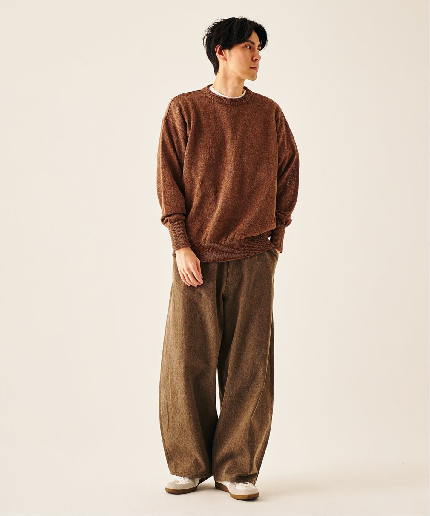 MB ハイエンドニットブレザー 茶色 LE JAPON NIIGATA 和紙ブレンドニット（ニット／セーター）｜417