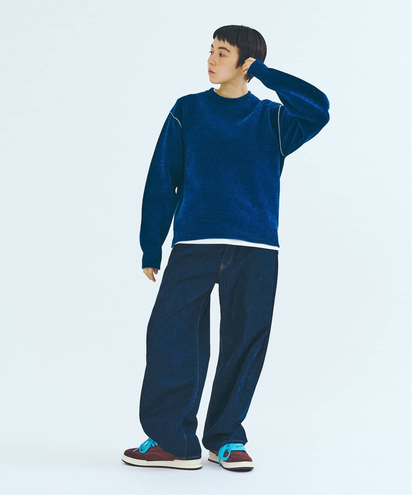 モールニット カラーリブ プルオーバー（ニット／セーター