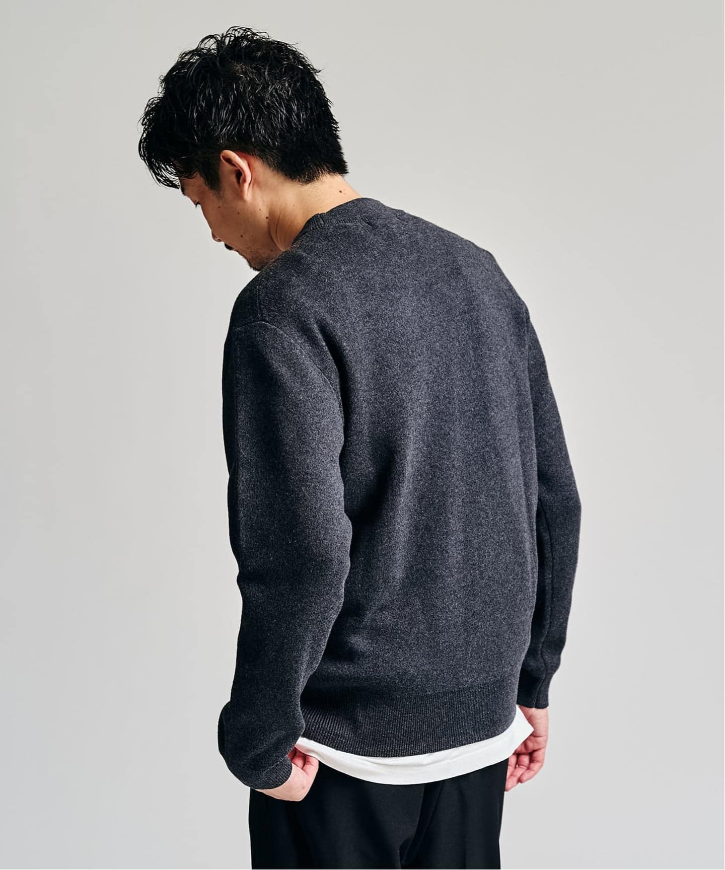 美品 ビアズリー 2024年 パフ袖ビッグニット コットンニット グレー ドット柄ニットカーディガン | ファッション通販サイト NUGU