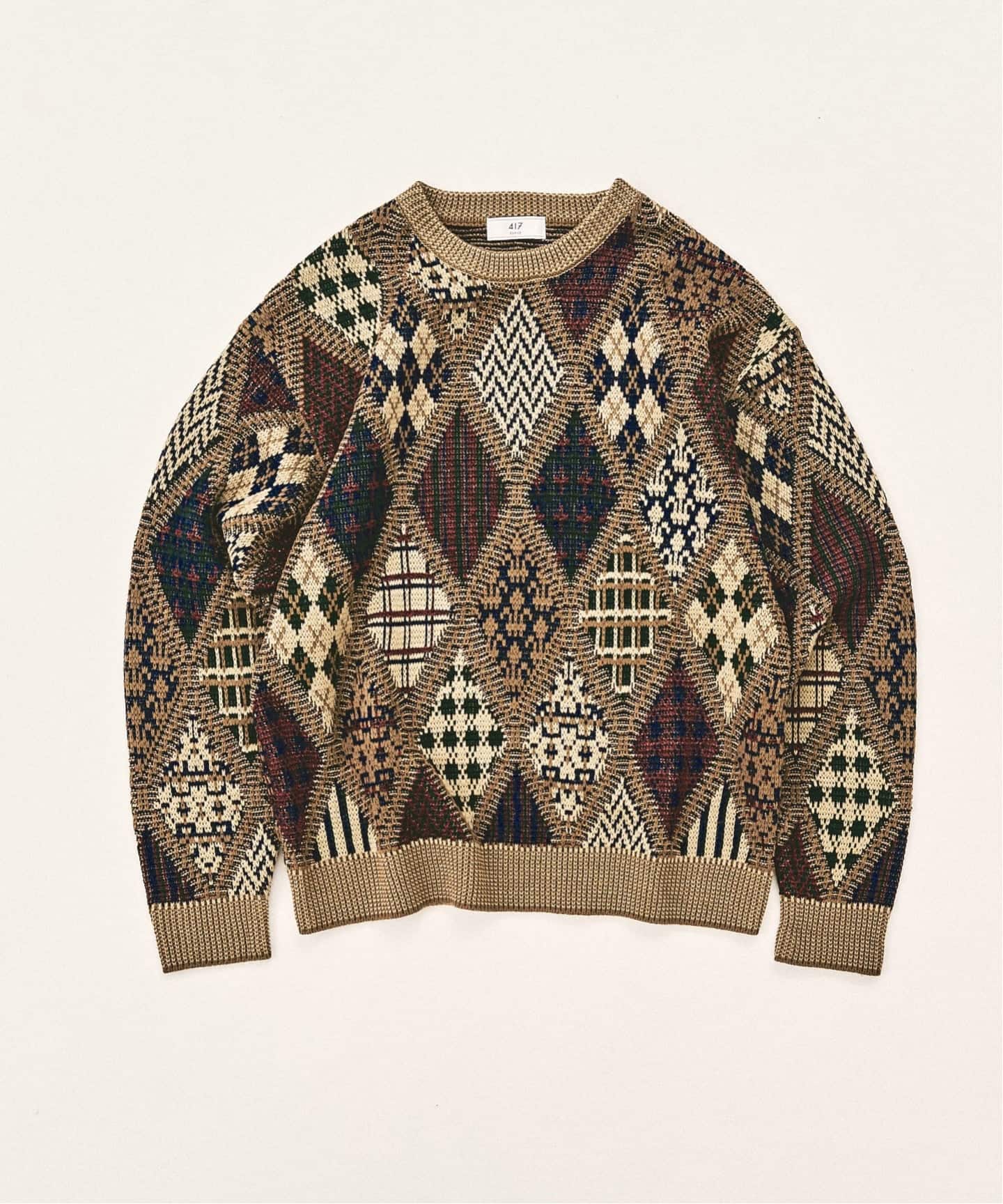 アーガイルニットクルー（ニット／セーター）｜417 EDIFICE（フォー
