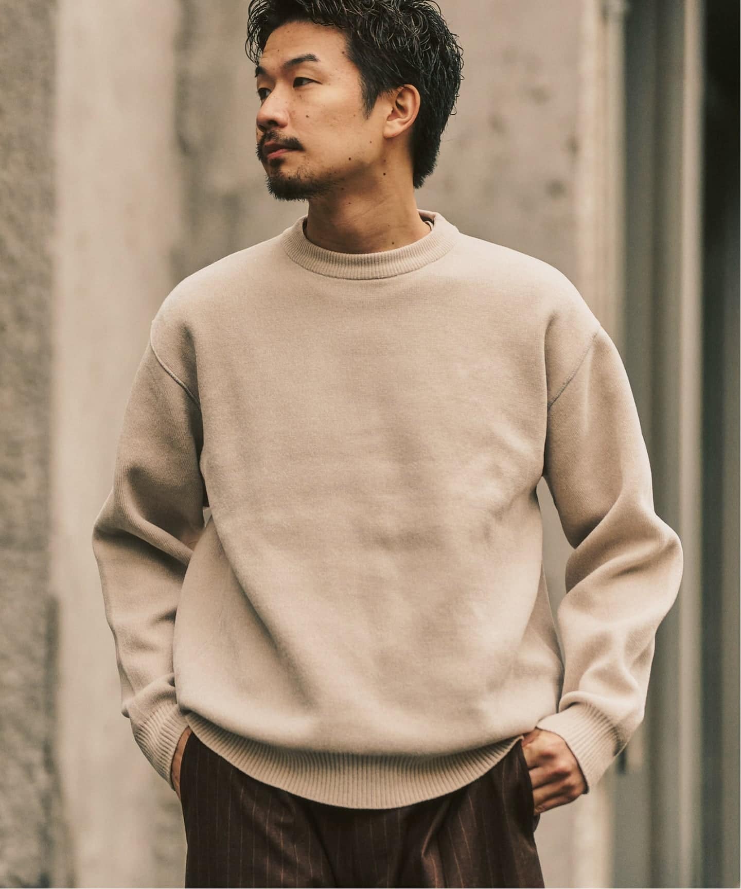 417 エディフィス（417 EDIFICE）/追加 モールニット カラーリブ プルオーバー 追加 モールニット カラーリブ プルオーバー（ニット／セーター）｜417