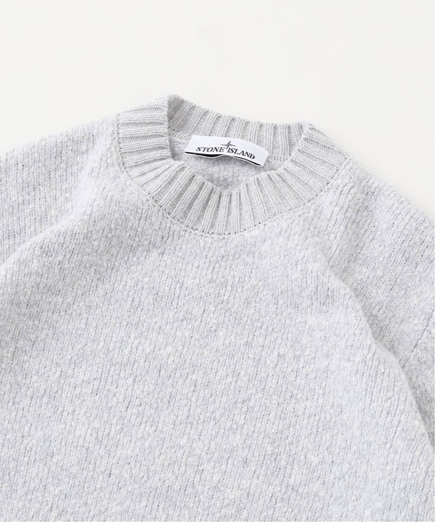 STONE  ストーンアイランド　アイスグレー　コットンニット stoneIsland ストーンアイランド ニット グレーニット 厚手