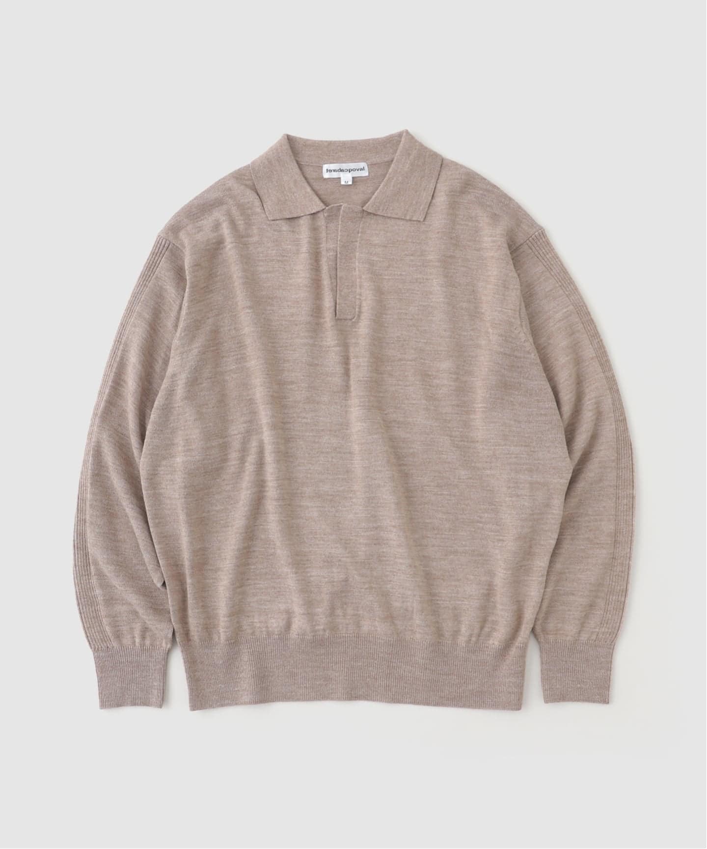 cabaret poval / キャバレーポバール MELANGE SKIPPER KNIT ポロシャツ