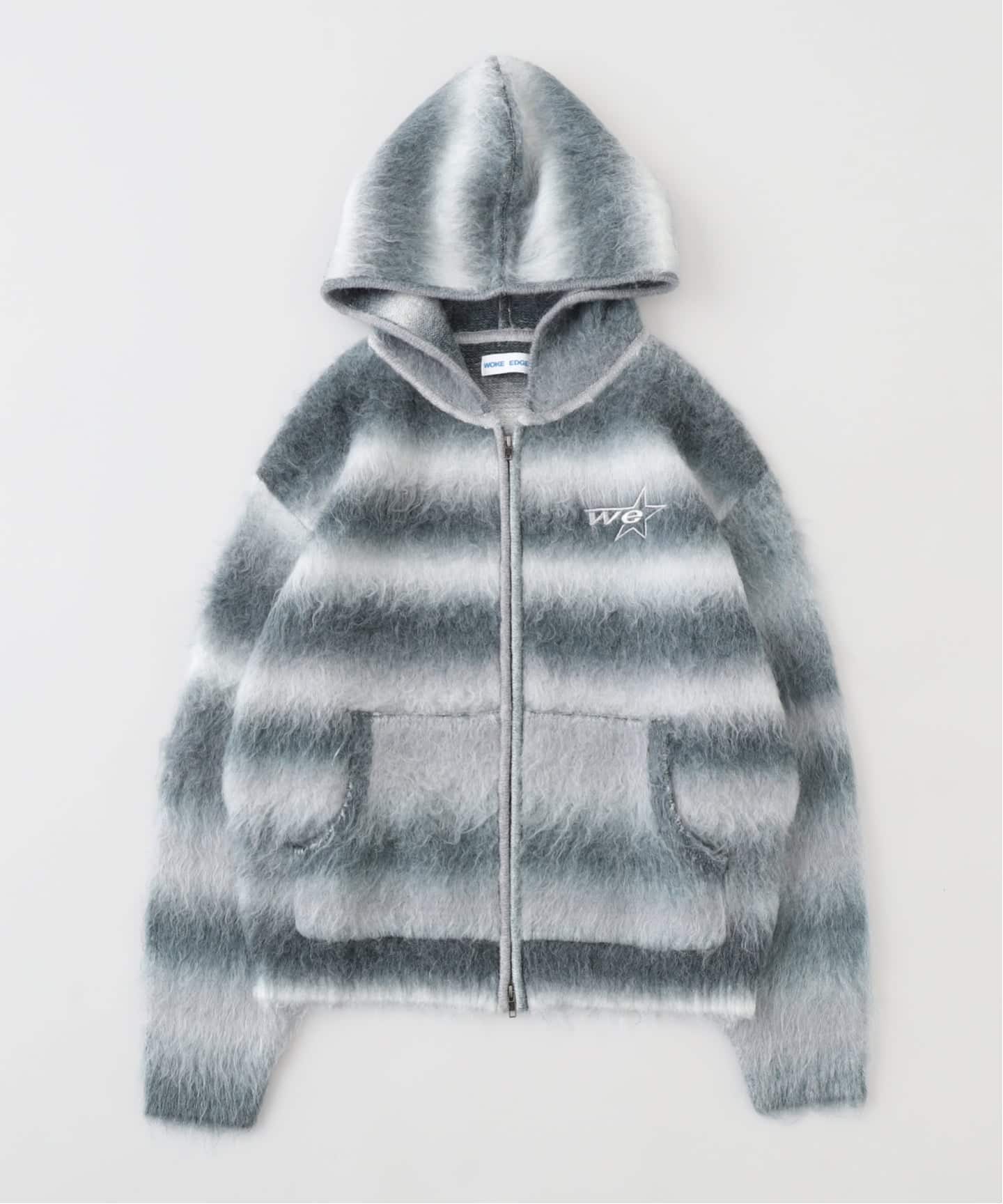 WOKE EDGE / ウォークエッジ GRADATION MOHAIR ZIP KNIT（ニット