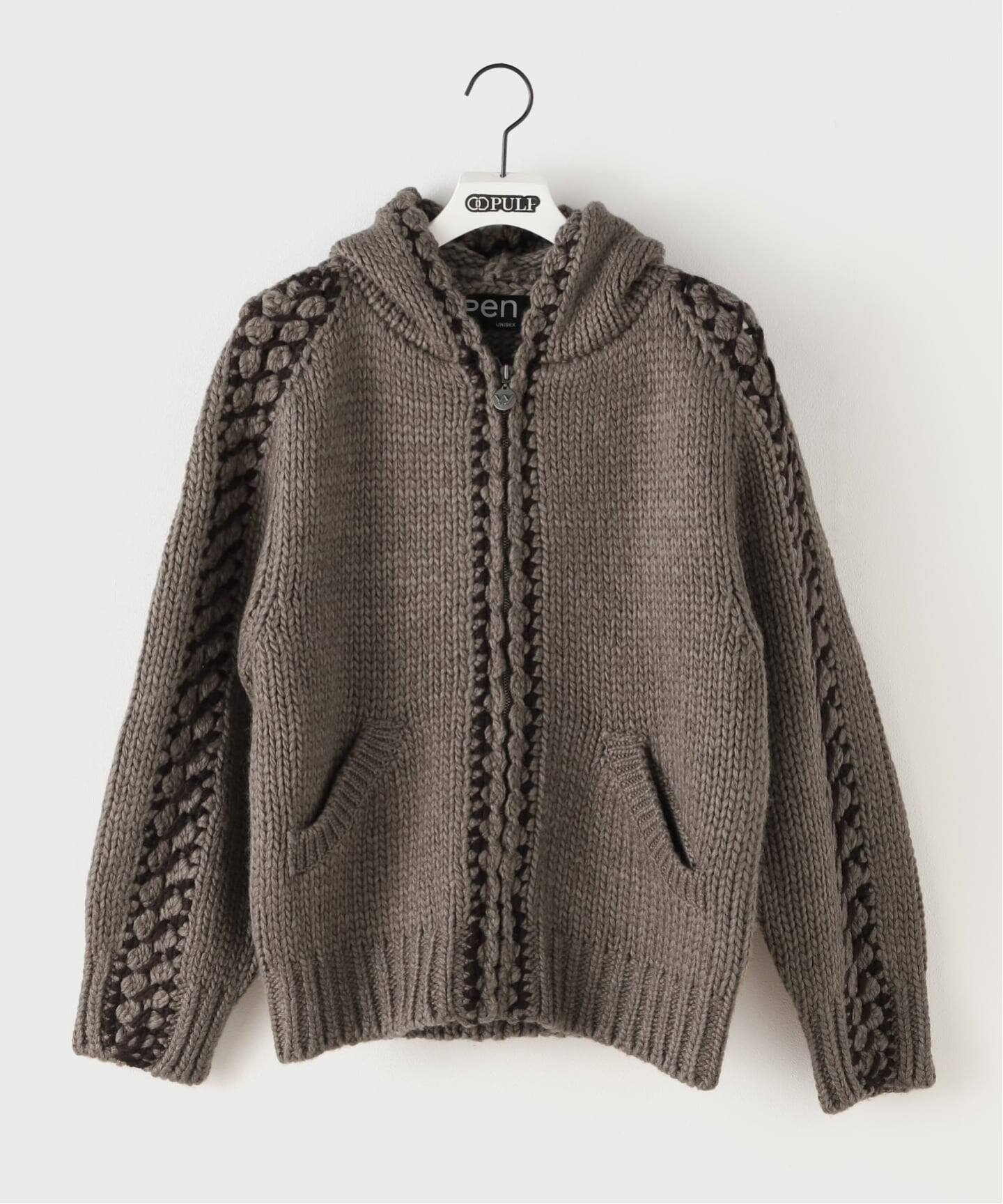 Geek Office / ギークオフィス】OPEN YY Knitted STITCH ZIP UP KNIT