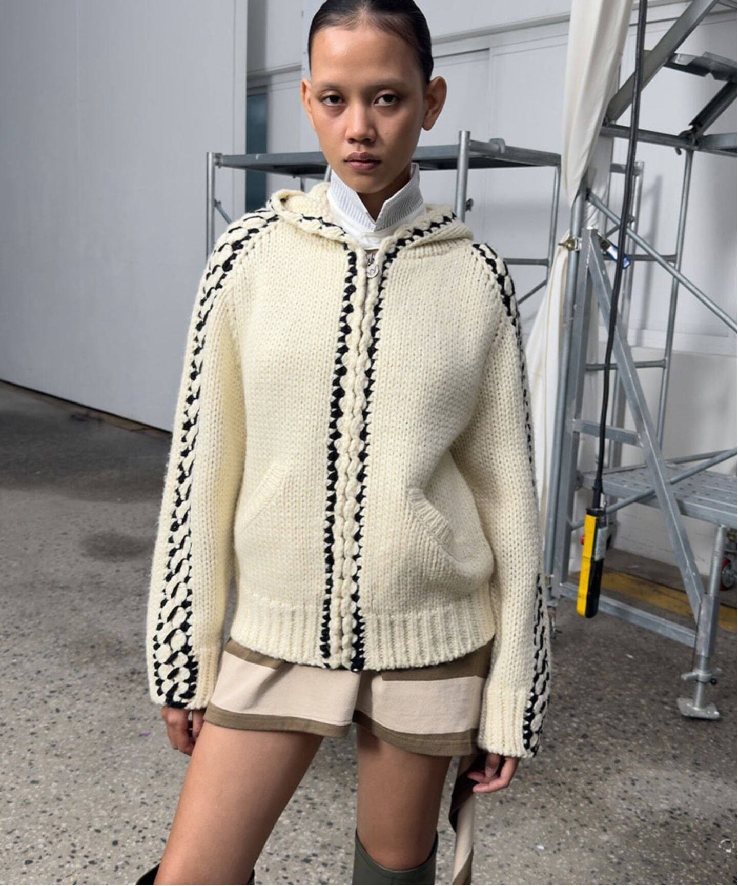 Geek Office / ギークオフィス】OPEN YY Knitted STITCH ZIP UP KNIT