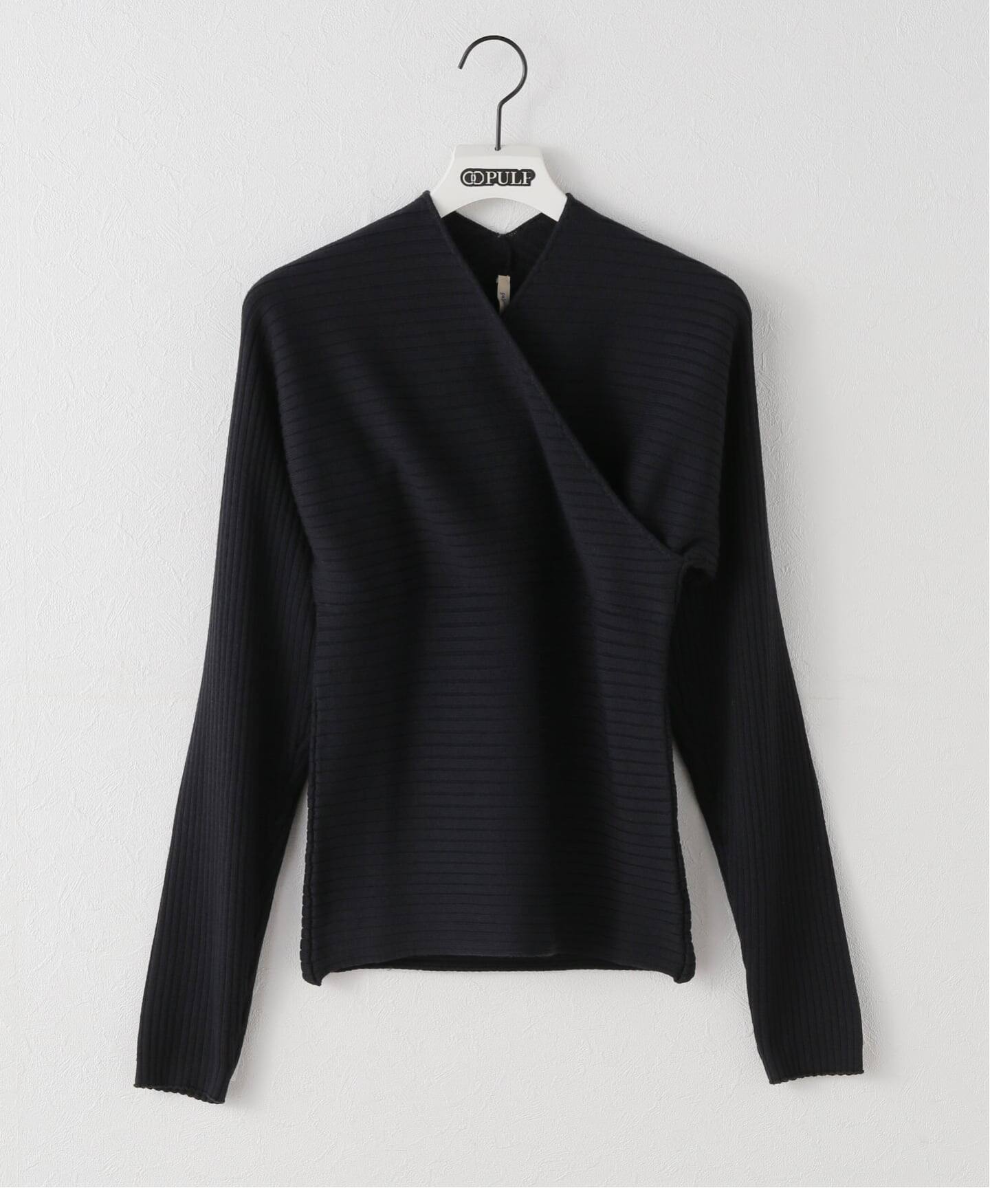 paloma wool 黒の透け感ニットトップス Vネック PALOMA WOOL / パロマウール POLENTA / VJ1807（ニット／セーター