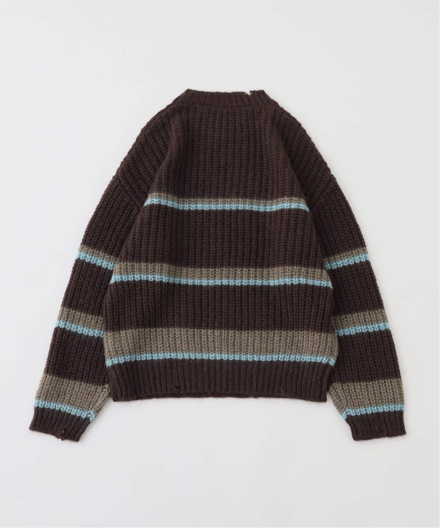 SandWaterr / サンドウォーター RESEARCHED BORDER SWEATER / MOHAIR
