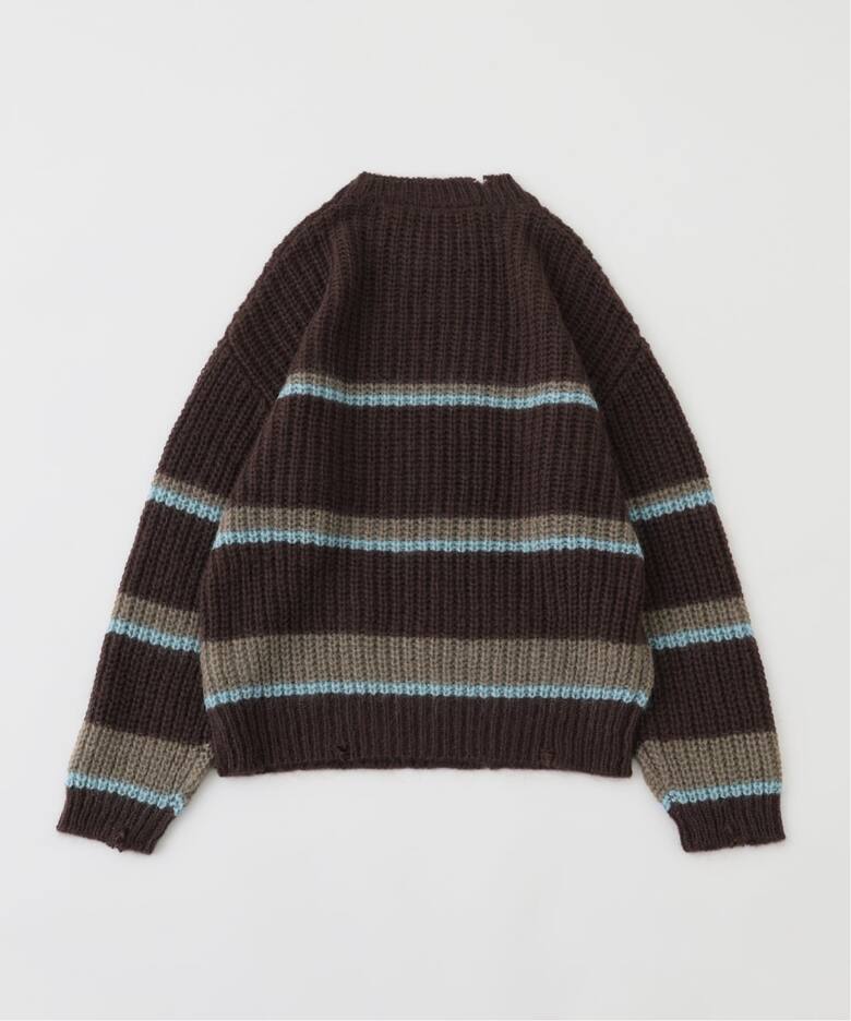 SandWaterr / サンドウォーター RESEARCHED BORDER SWEATER / MOHAIR 