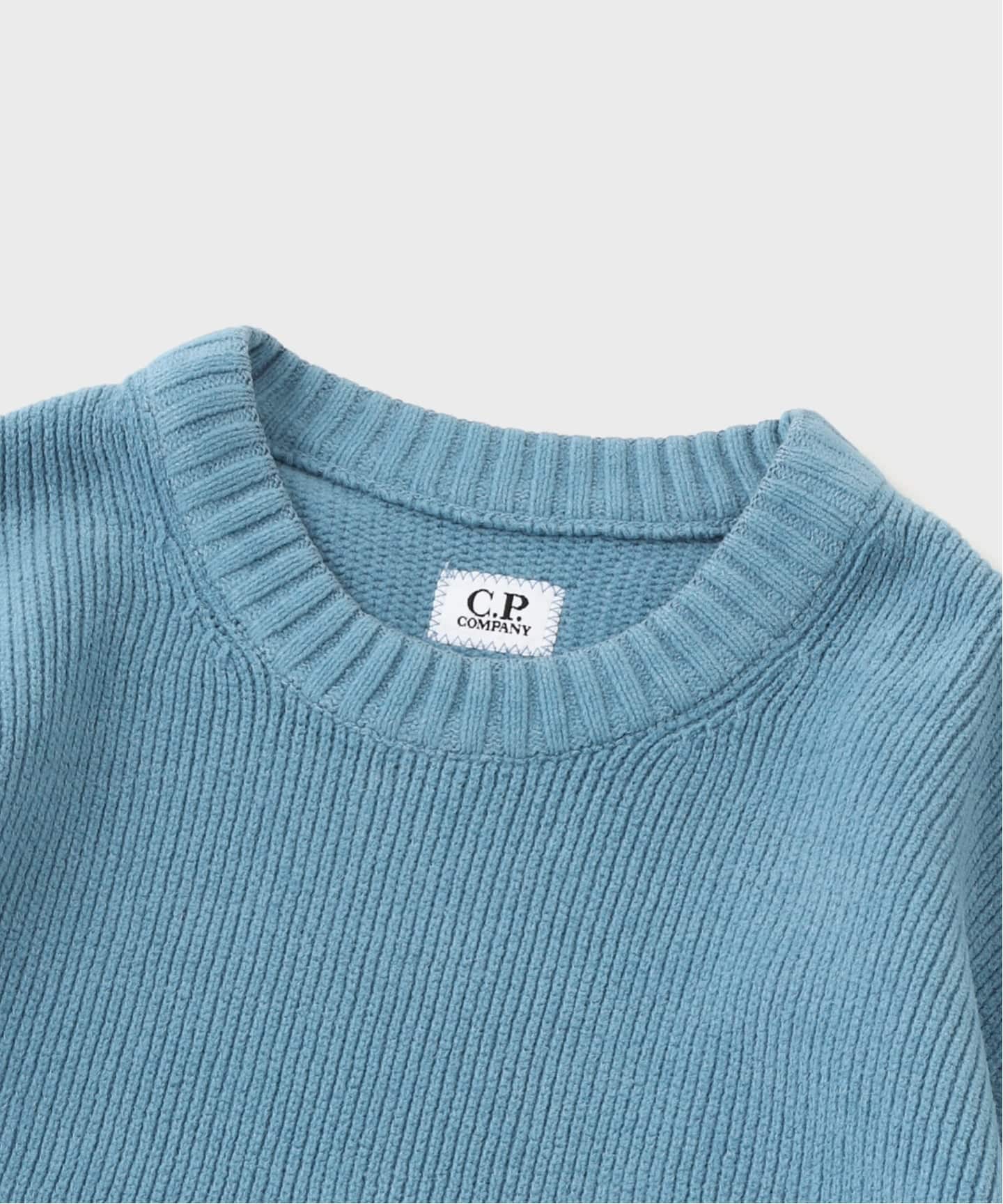 C.P. Company Cotton Crepeクルーネックニット　グレーL Cotton Crepe Crew Neck Jumper 14CMKN357A006323S Crew neck jumper