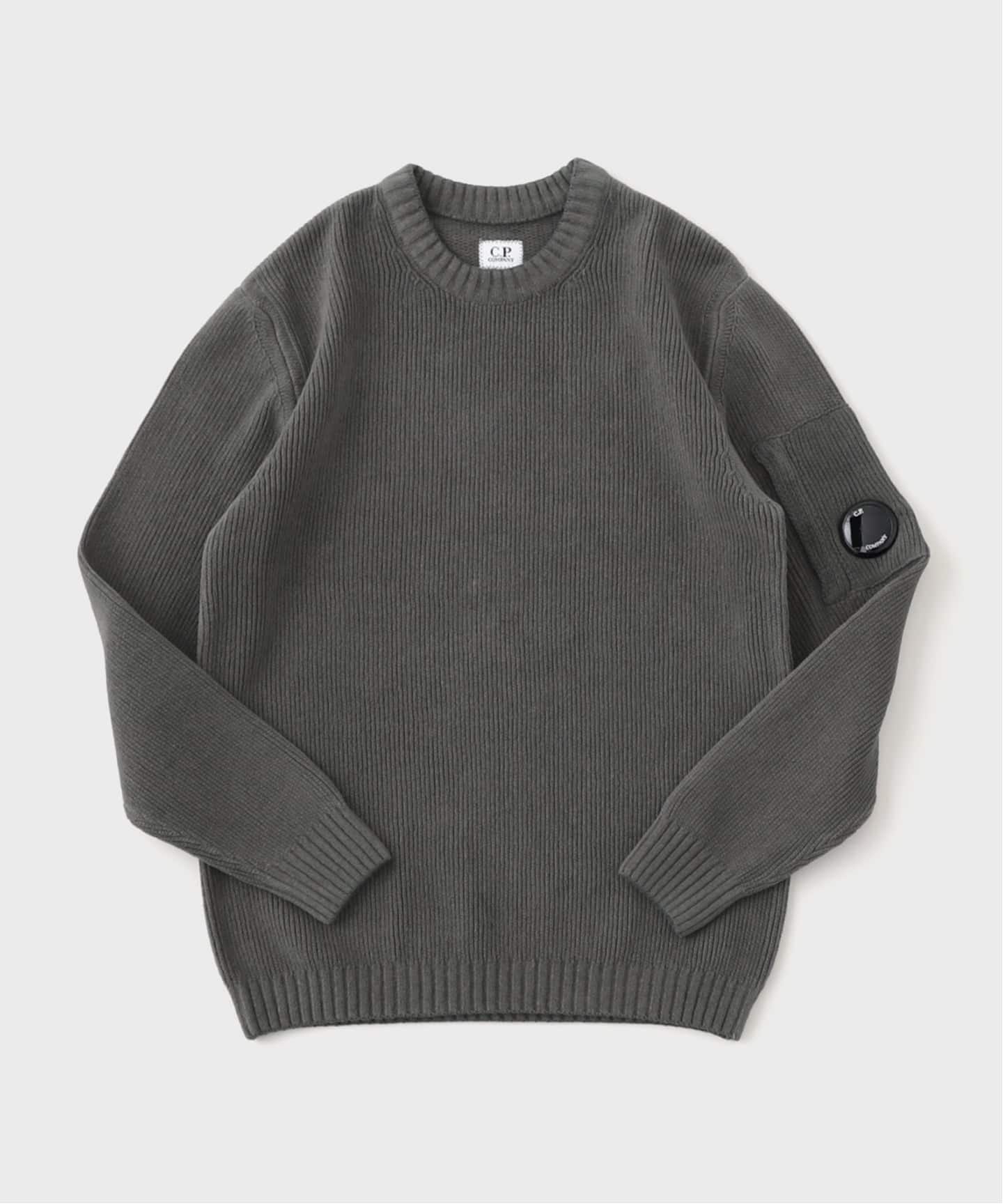 C.P. COMPANY グレー ニットセーター C.P. Company / シーピーカンパニー KNW CREW NECK IN CHENILLE COTTON