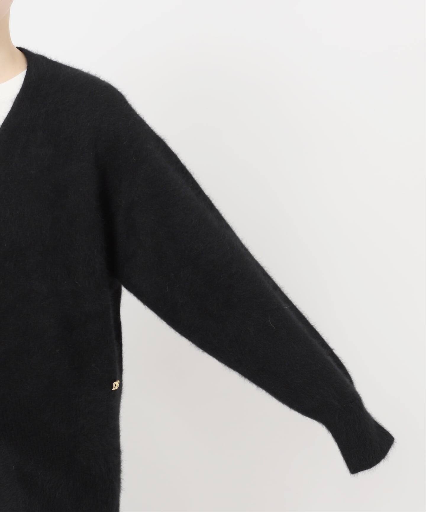 【2023AW】L'ESSAGE オーナメントボタン 畦カーディガン ニット 黒 journal standard L'essage（ジャーナルスタンダードレサージュ）の