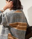 《予約》ウールシャギーMIXボーダープルオーバー