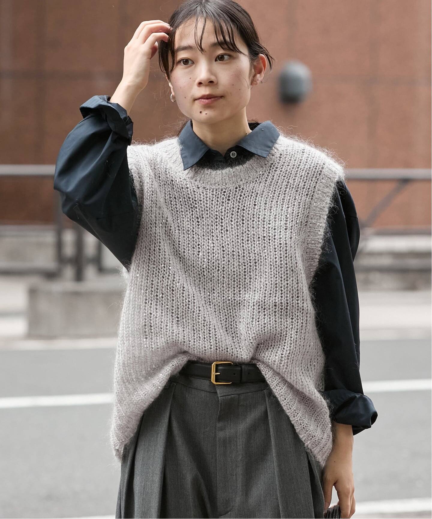 追加》モヘヤMIXスパンコールベスト（ベスト）｜JOURNAL STANDARD L