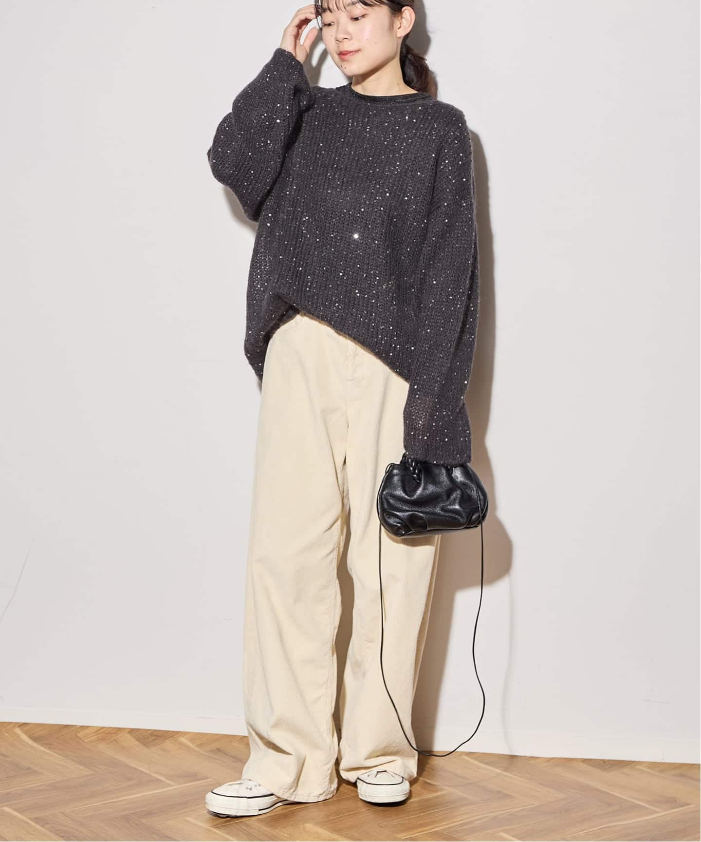 追加》モヘヤMIXスパンコールプルオーバー（ニット／セーター