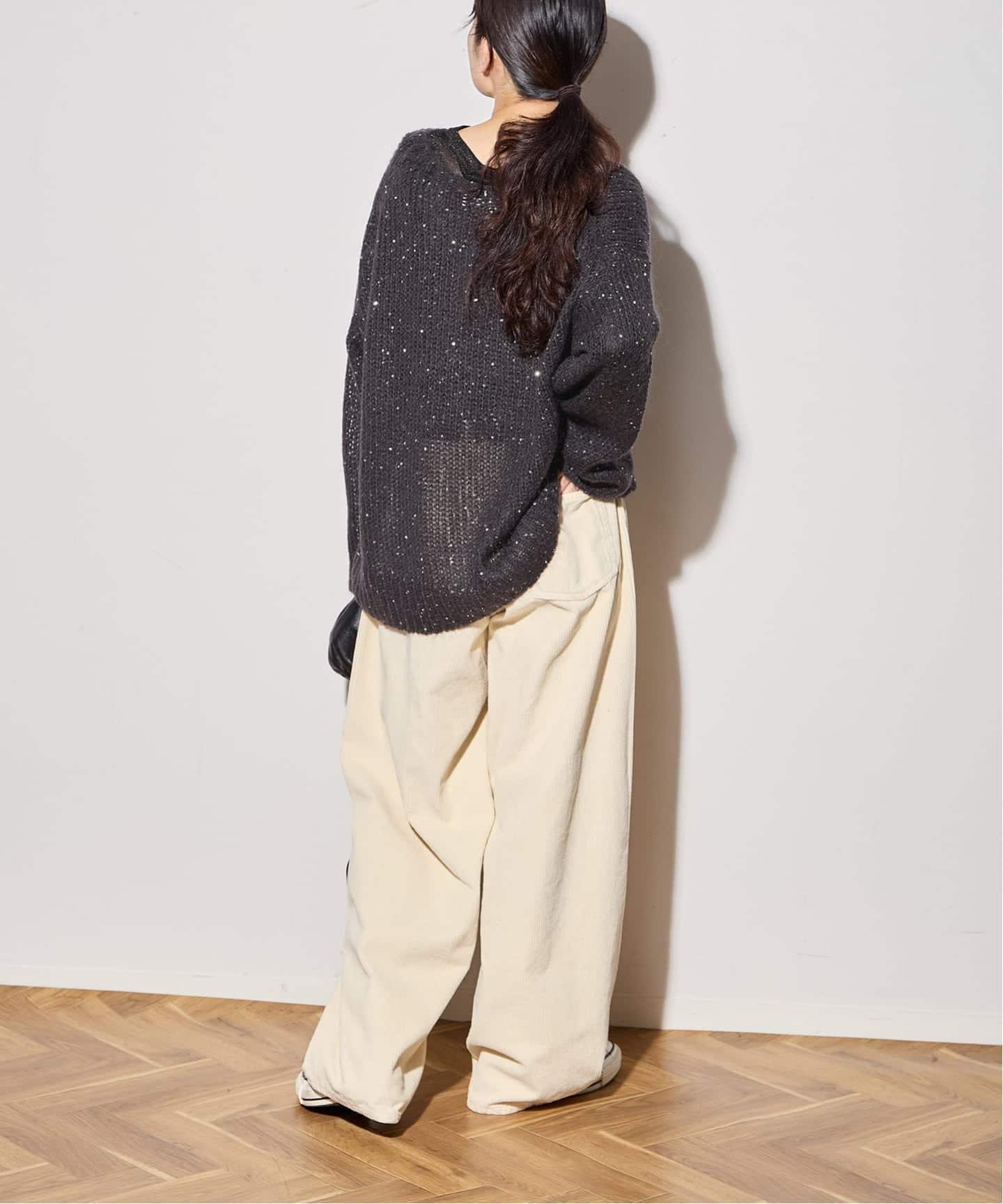 追加》モヘヤMIXスパンコールプルオーバー（ニット／セーター