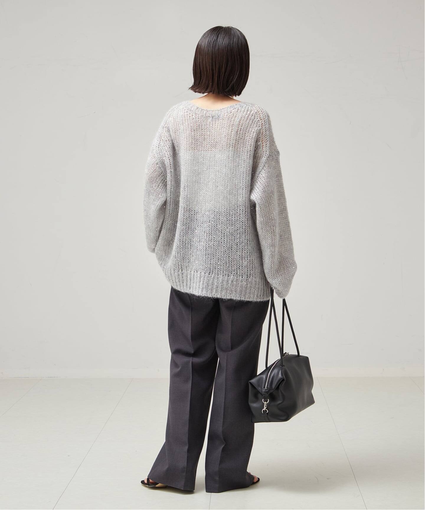 追加》モヘヤMIXスパンコールプルオーバー（ニット／セーター