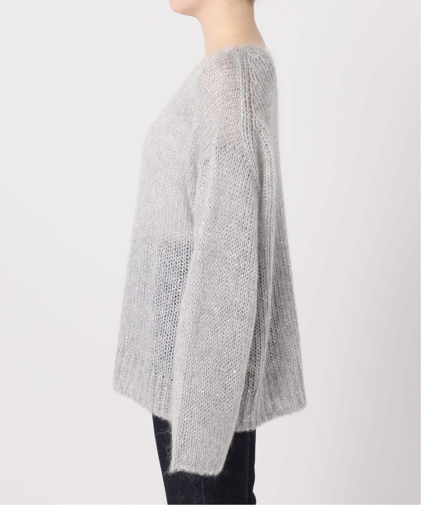 追加》モヘヤMIXスパンコールプルオーバー（ニット／セーター