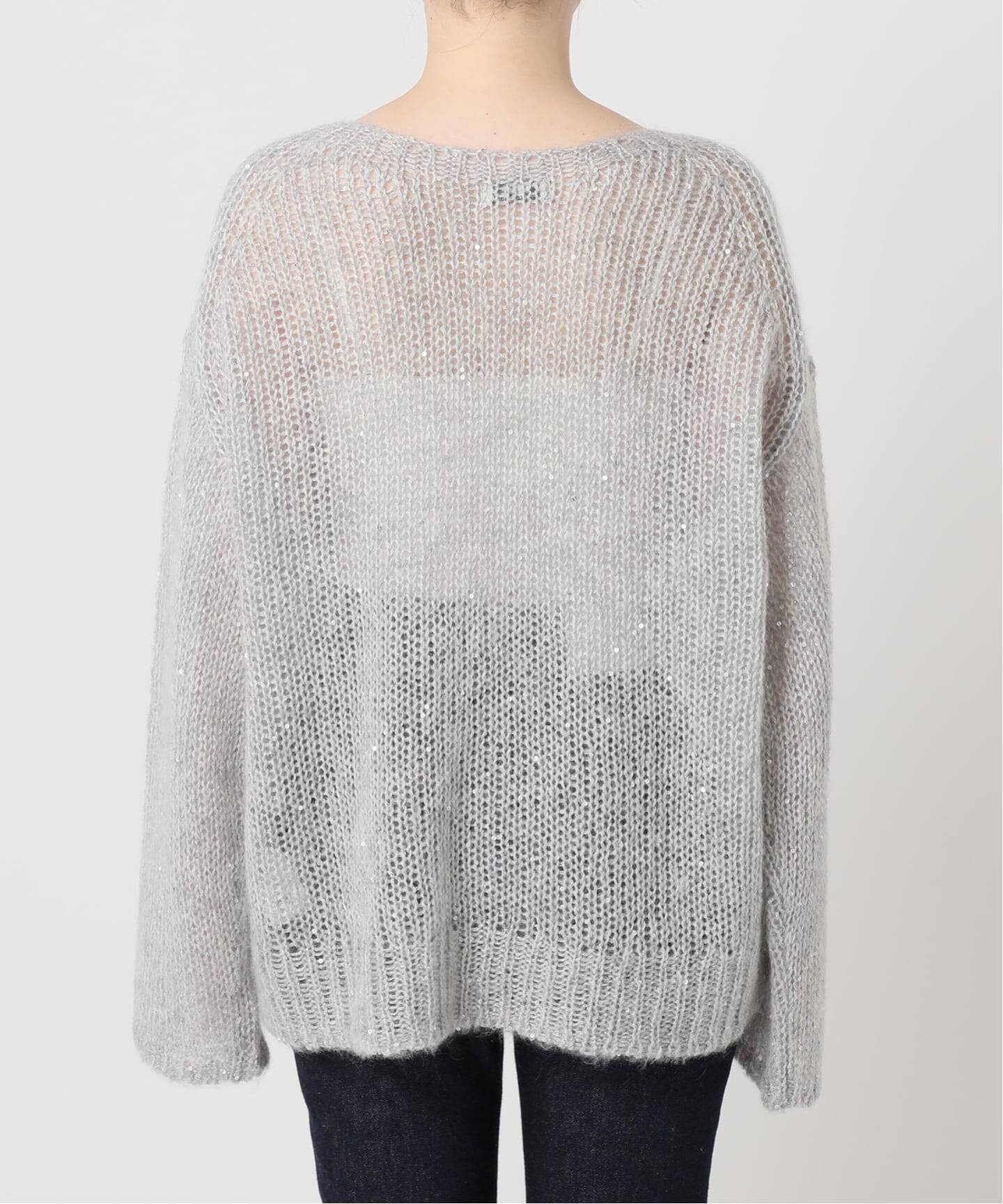 追加》モヘヤMIXスパンコールプルオーバー（ニット／セーター