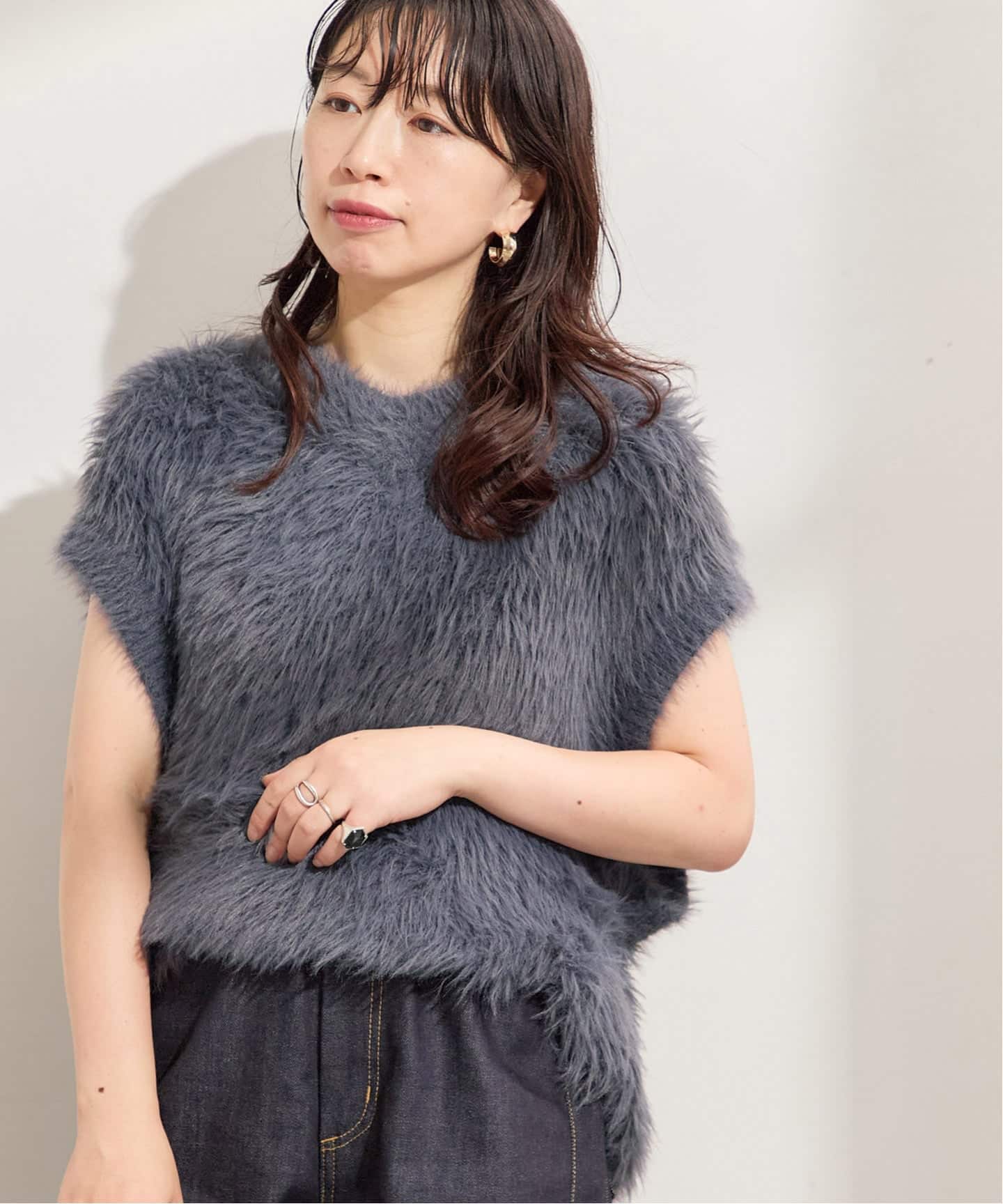 美品　LESSAGE JOURNAL STANDARD ネイビー ベスト 美品 LESSAGE JOURNAL STANDARD ネイビー ベスト
