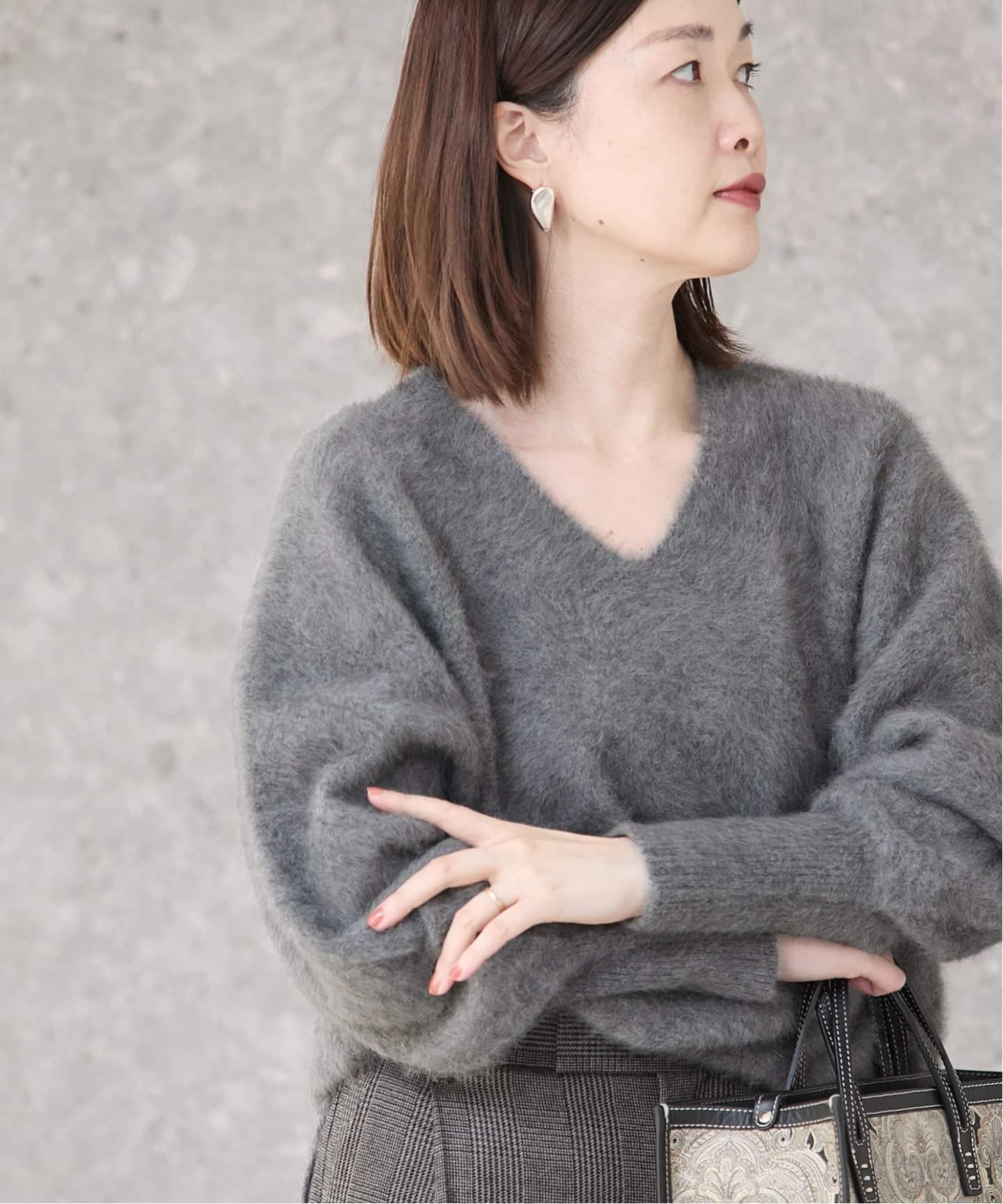 追加》FOX CASHMERE Vネックプルオーバー（ニット／セーター