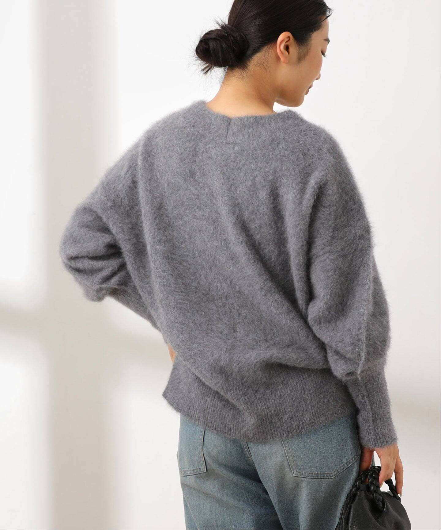 shéller シェリエ FOX ファーニットグレー ファー ニットセーター