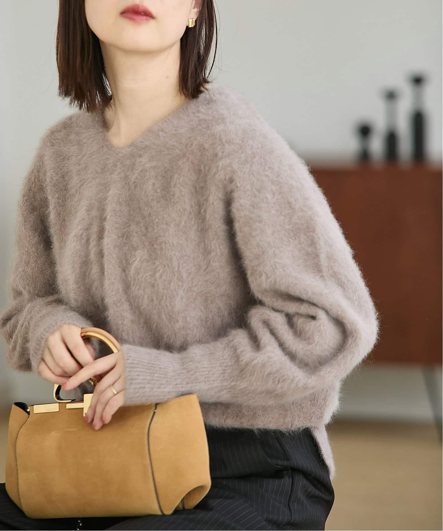 追加》FOX CASHMERE Vネックプルオーバー（ニット／セーター