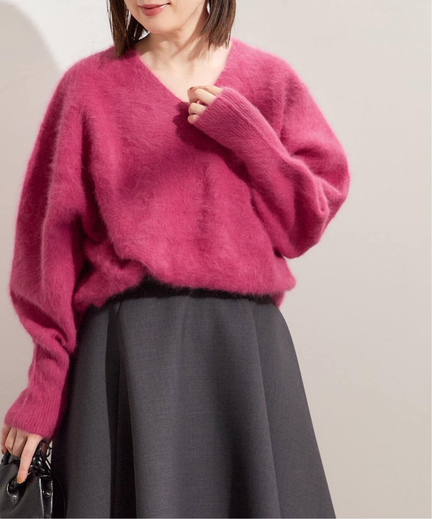 【美品】 ジャーナルスタンダード ストレッチニットV ネックプルオーバー 追加》ウォッシャブルストレッチニットVネックプルオーバー