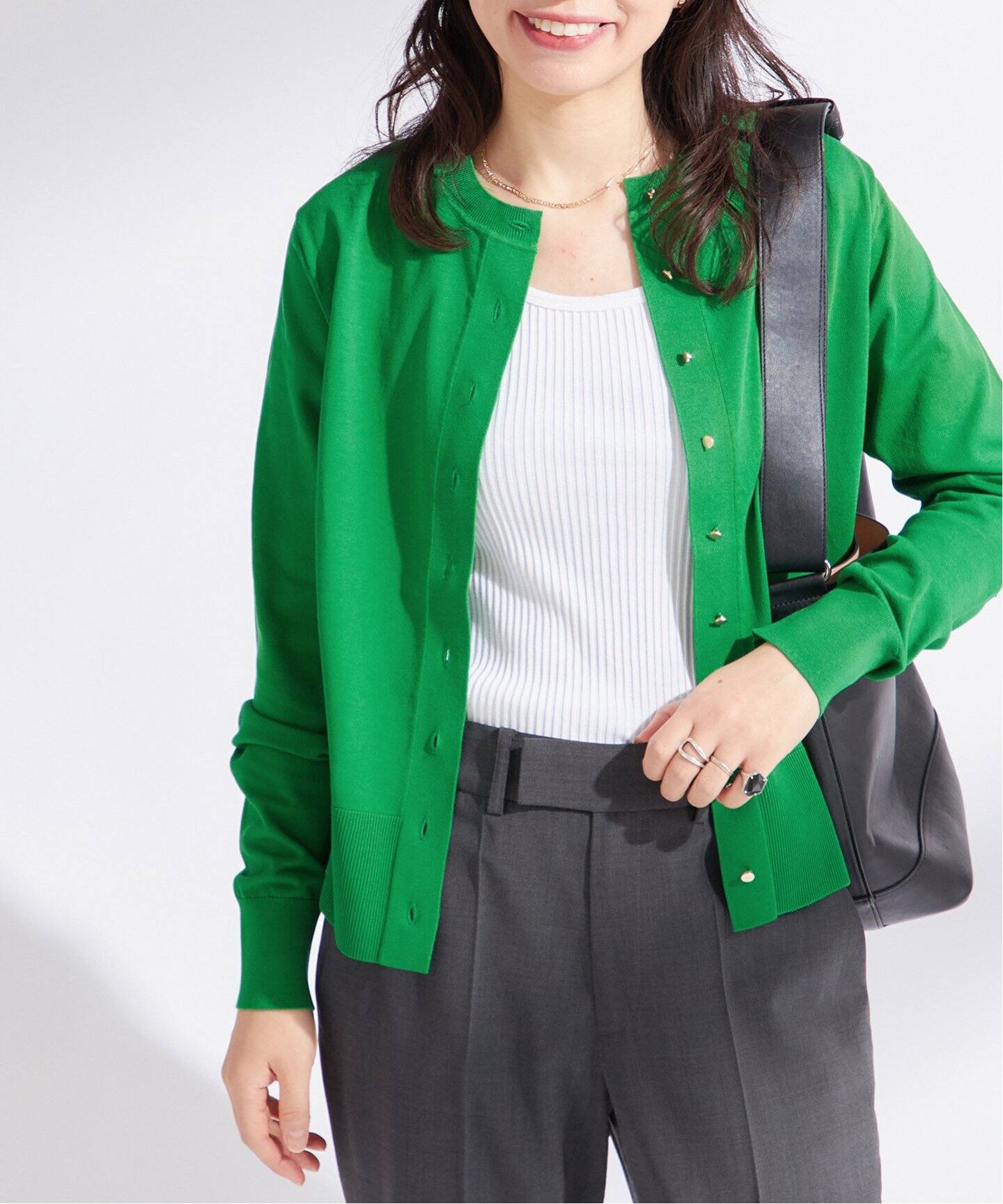 クリアコットンクルーネックカーディガン（カーディガン）｜JOURNAL  