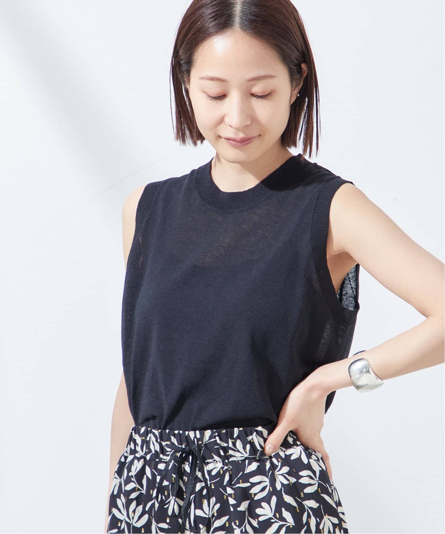 「journal standard L'essage」 ノースリーブブラウス FREE ブラック レディース journal standard L'essage 「journal L'essage」 ノースリーブ