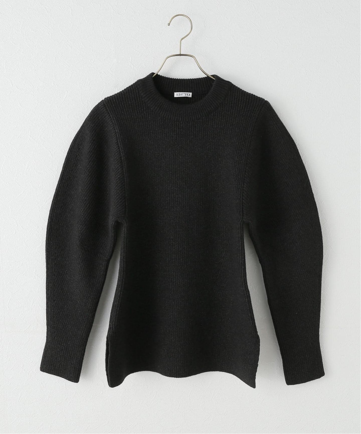 RECTO ニット RECTO/レクト】 VOLUME SLEEVE STRUCTURED KNIT TOP：ニット（ニット