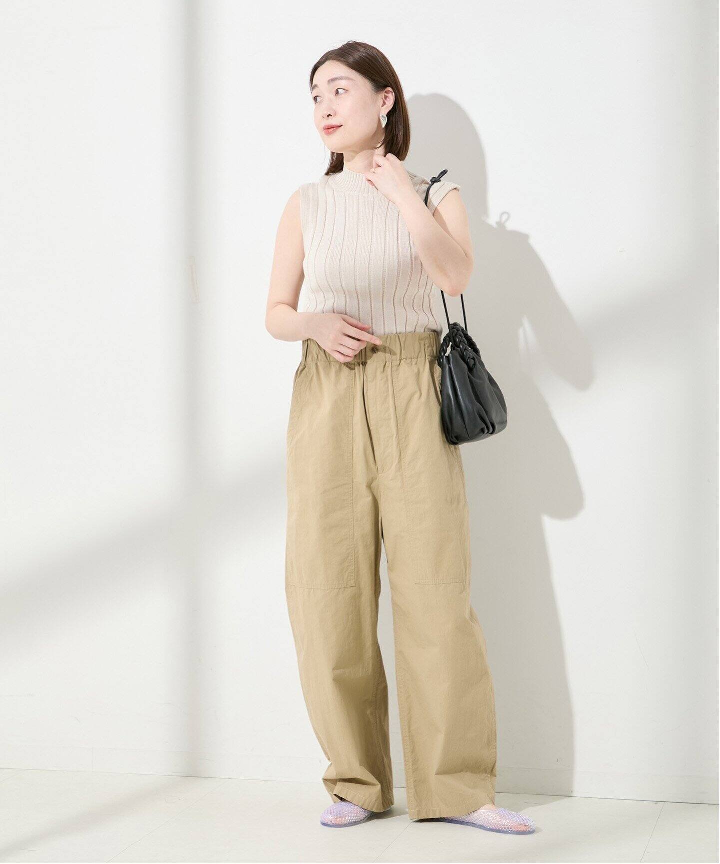 予約》【GENES/ジェネス】LARA TOP OFF WHITE：ニット（ニット 
