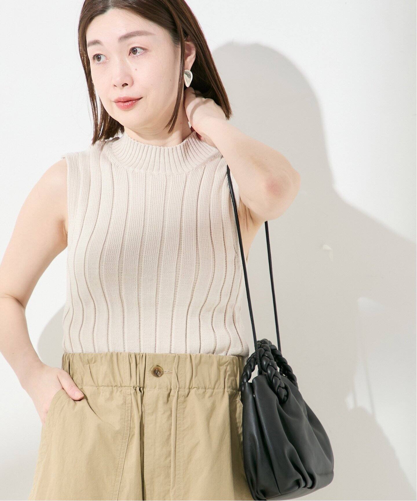 予約》【GENES/ジェネス】LARA TOP OFF WHITE：ニット（ニット 
