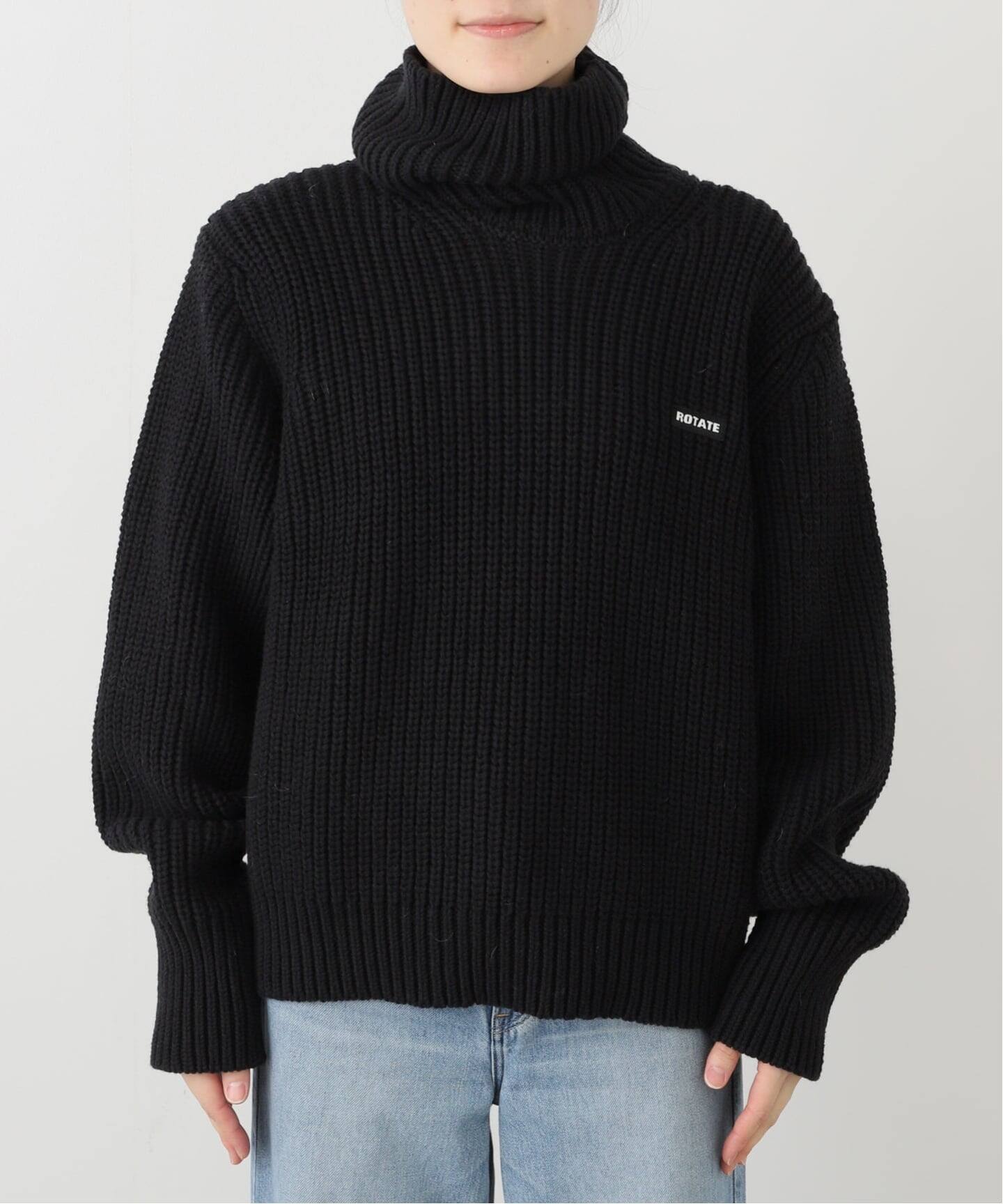 ROTATEローテート】Knit Turtleneck Jumper：ニット（ニット