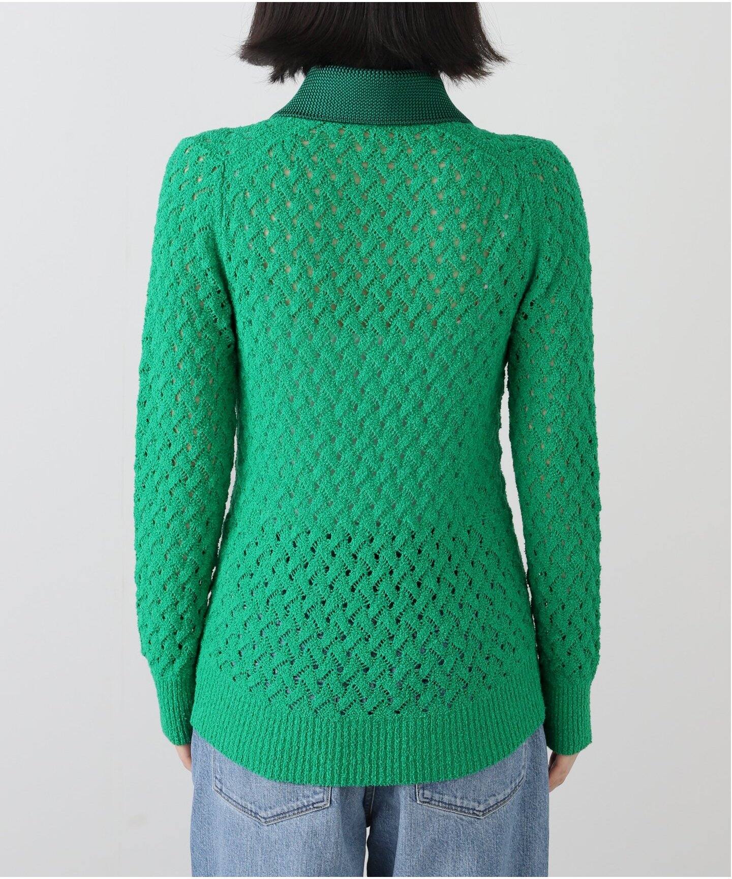 TOGA PULLA/トーガプルラ】Lace knit polo shirt：ニット（ニット  