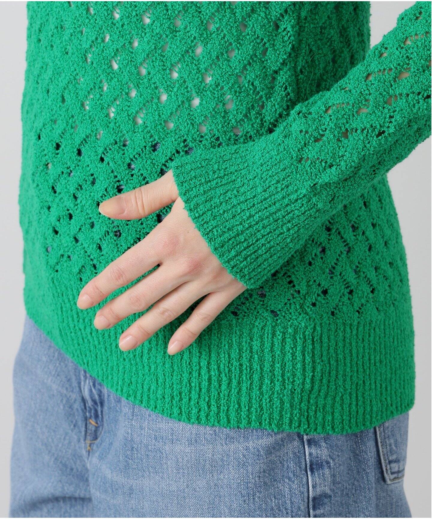 TOGA PULLA/トーガプルラ】Lace knit polo shirt：ニット（ニット 
