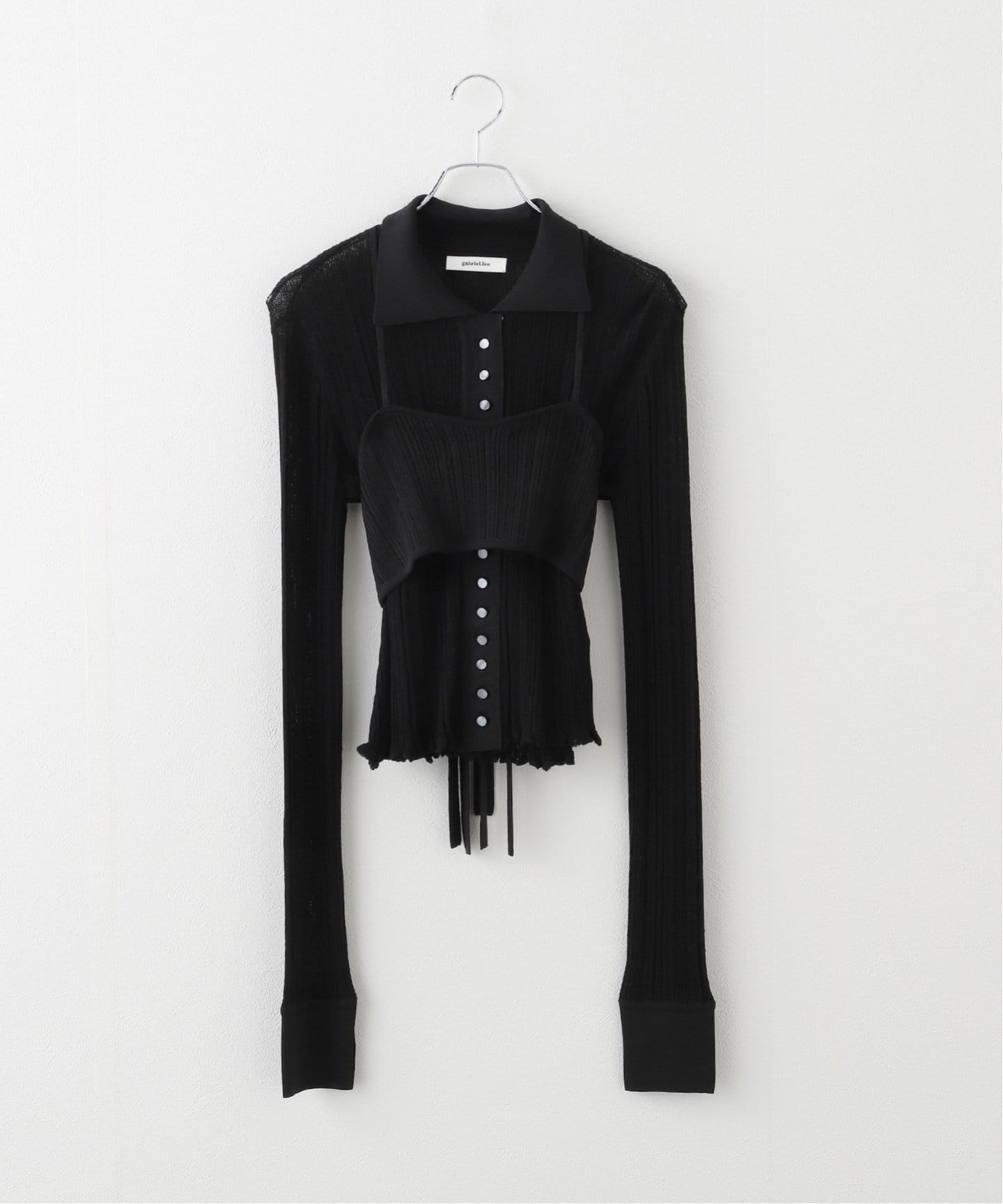 GABRIEL LEE】KNIT LINEN TOP AND BRA SET：ニット（ニット／セーター