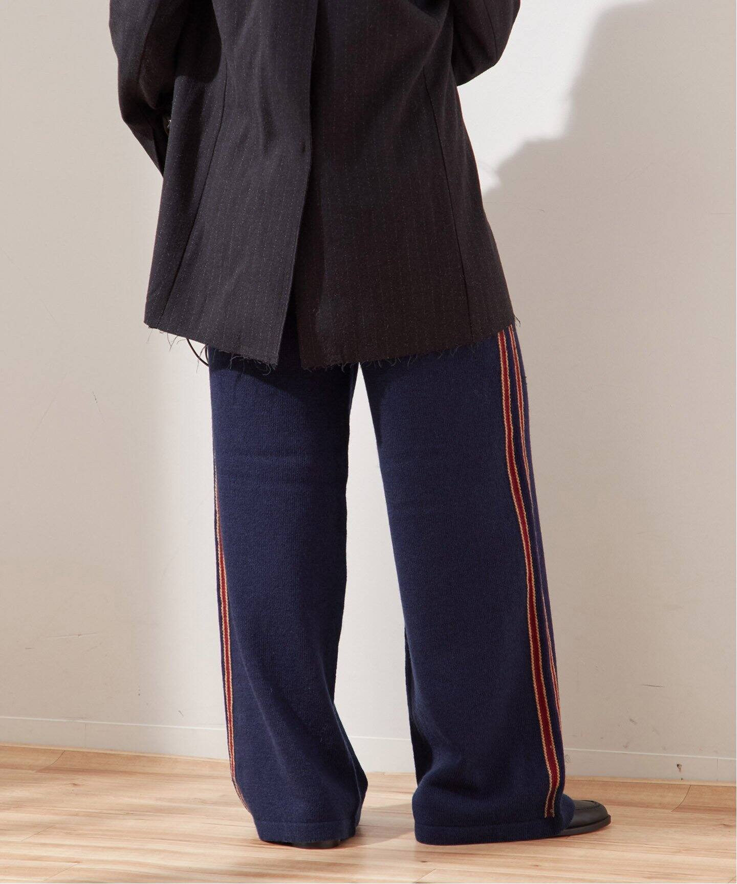 予約》【Uhr/ウーア】Line Knit Pants：ニットパンツ（その他