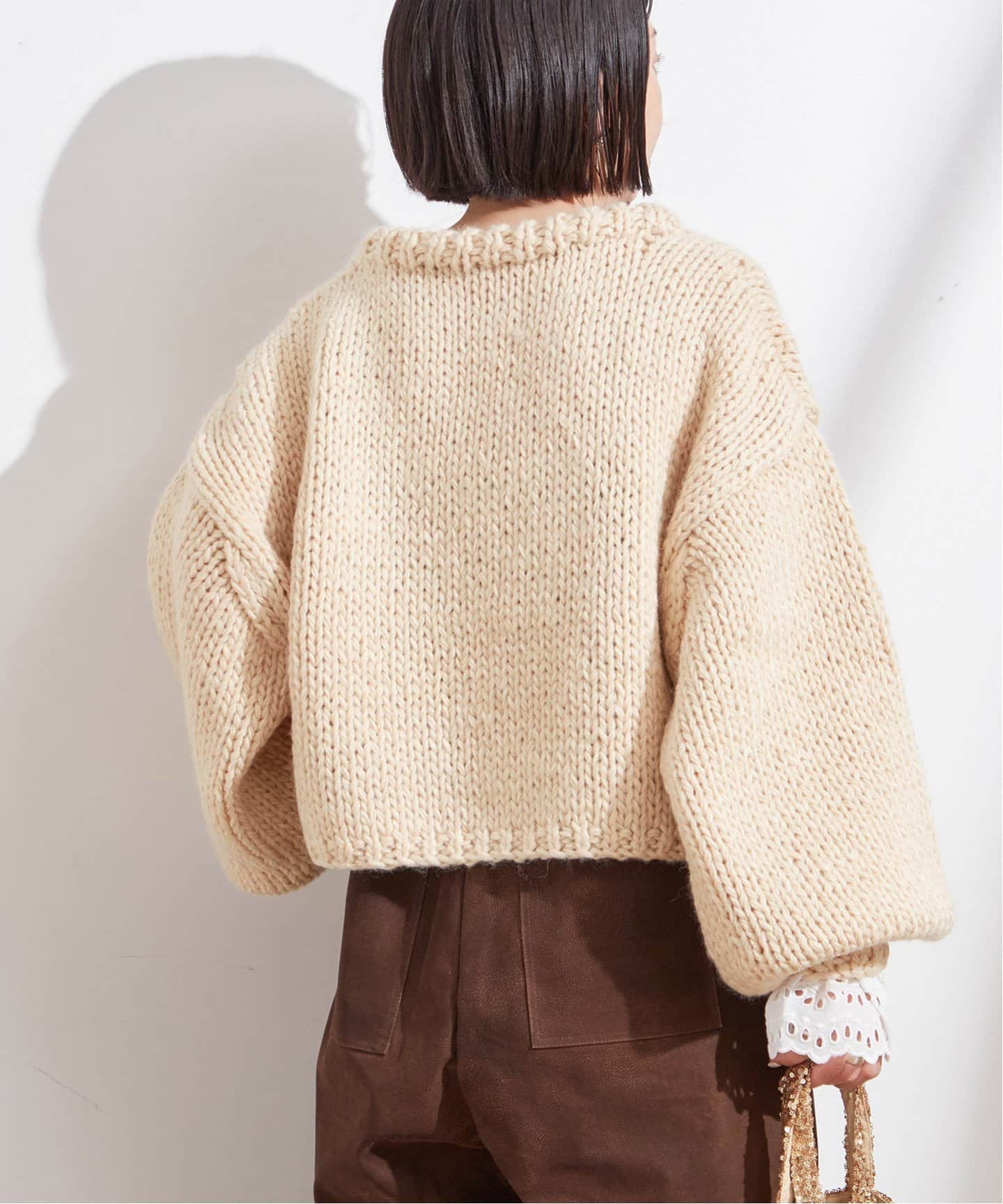 Uhr/ウーア】Short Hand Knit Pull-over：ニット（ニット／セーター