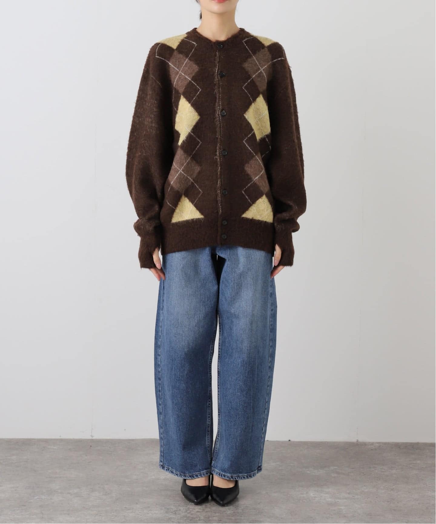 ジャーナルスタンダード レサージュ（journal standard L’essage）/【JANE SMITH】 7G WOOL JACQUARD ARGYLE CD：カーディガン JANE SMITH】 7G WOOL JACQUARD ARGYLE CD：カーディガン