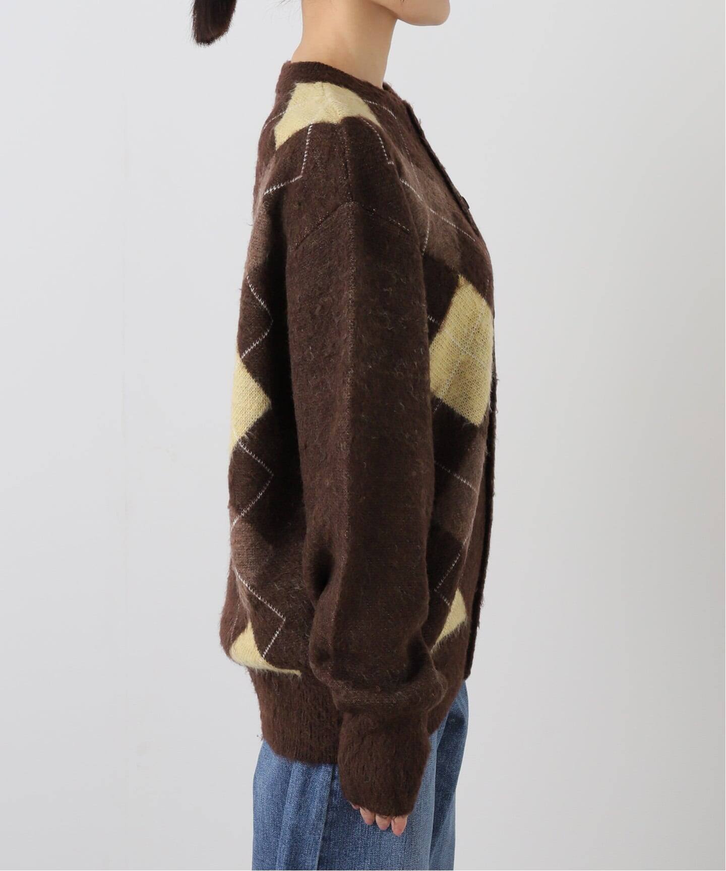 JANE SMITH】 7G WOOL JACQUARD ARGYLE CD：カーディガン