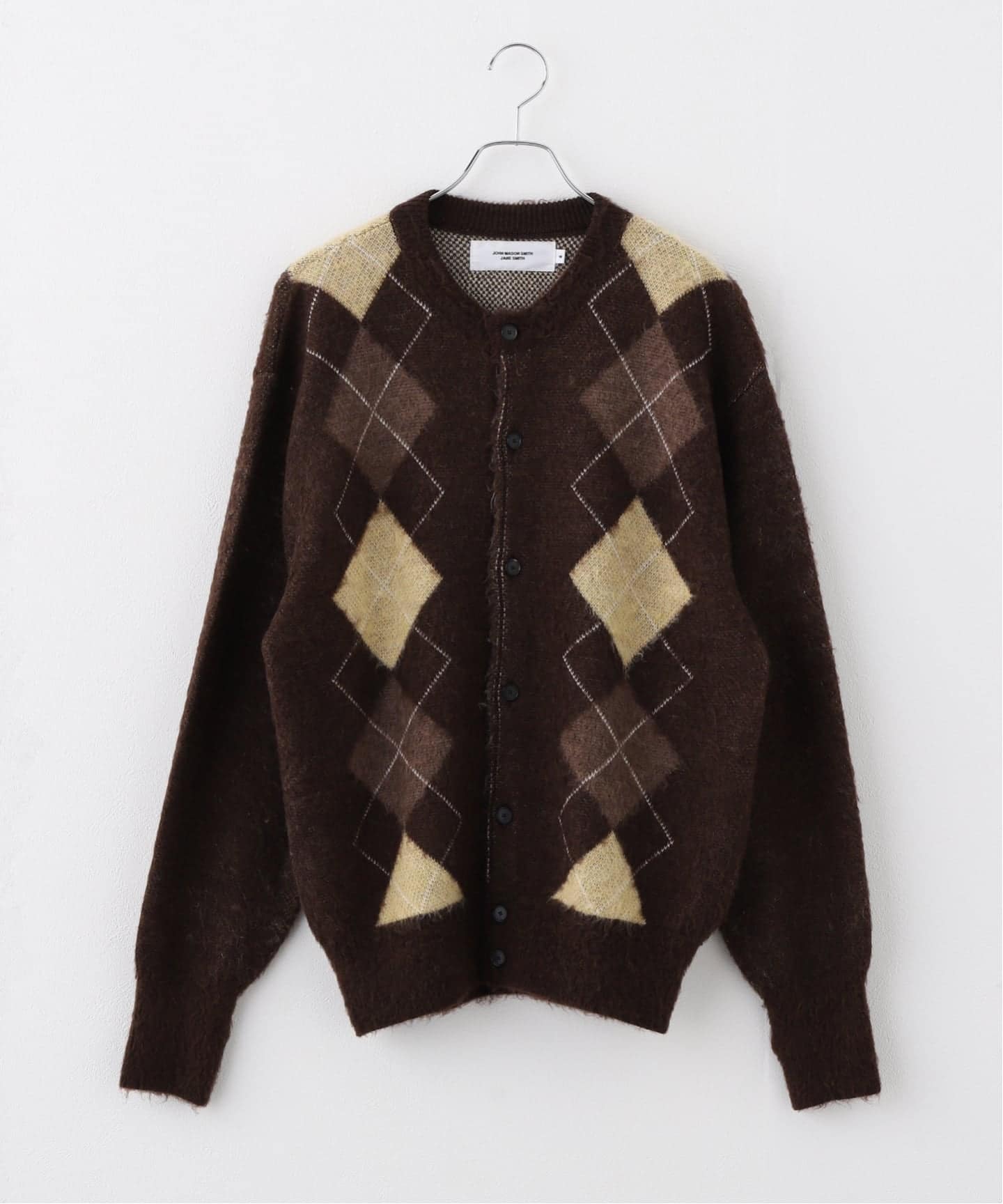 JANE SMITH】 7G WOOL JACQUARD ARGYLE CD：カーディガン