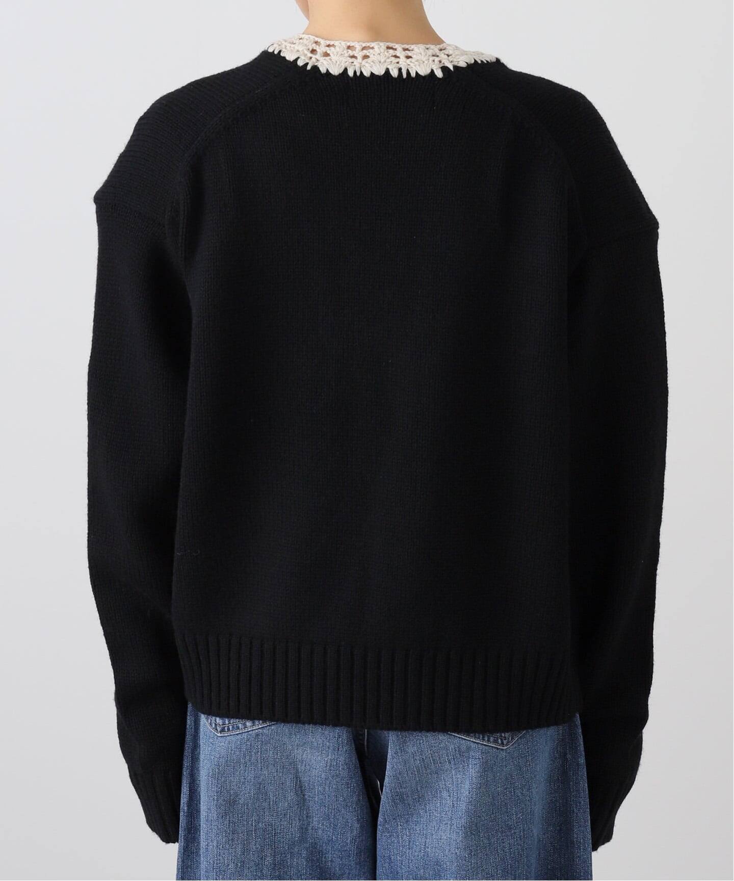 JANE SMITH】5G PLAIN STITCH AND CROCHET C：カーディガン