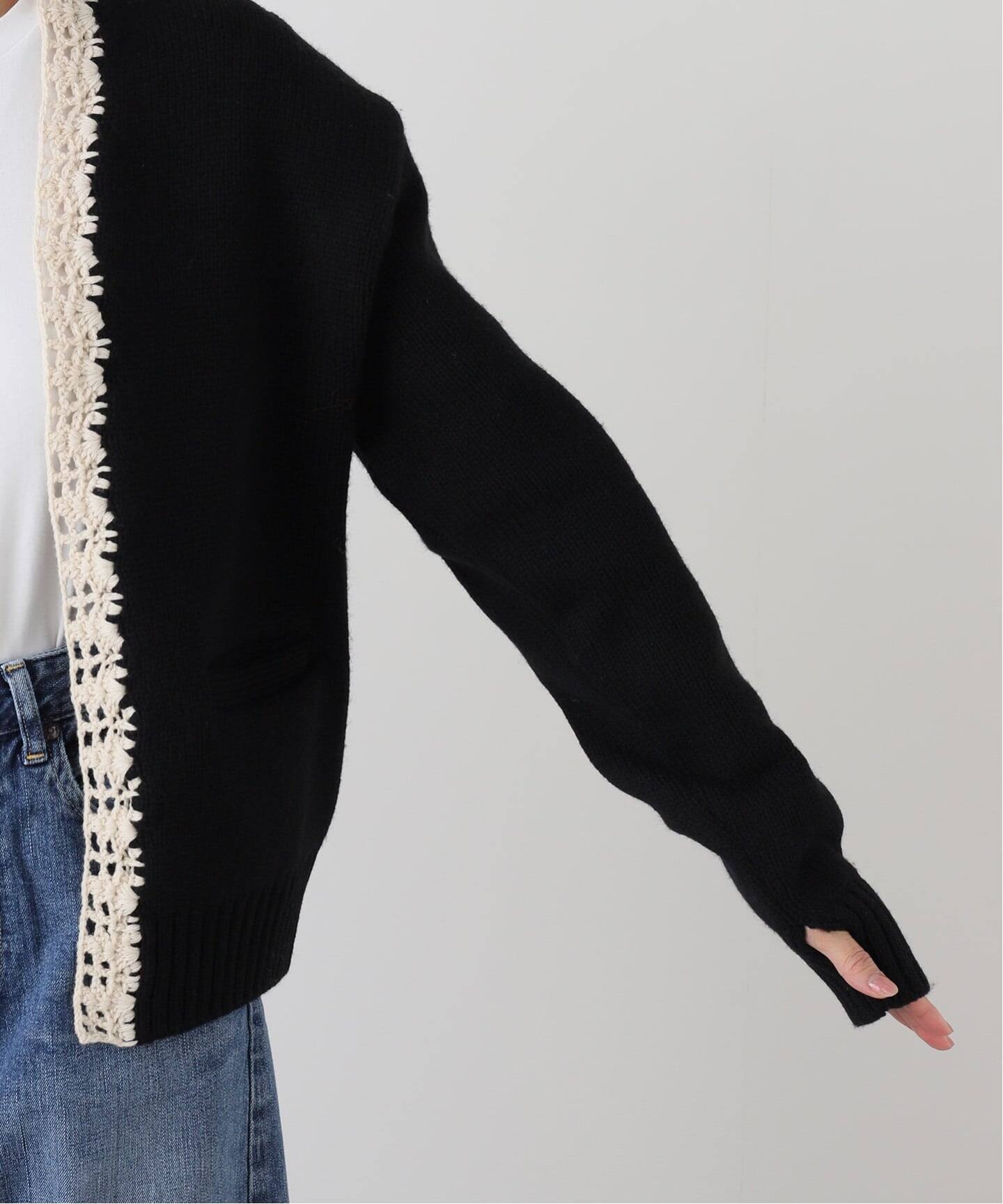 JANE SMITH】5G PLAIN STITCH AND CROCHET C：カーディガン