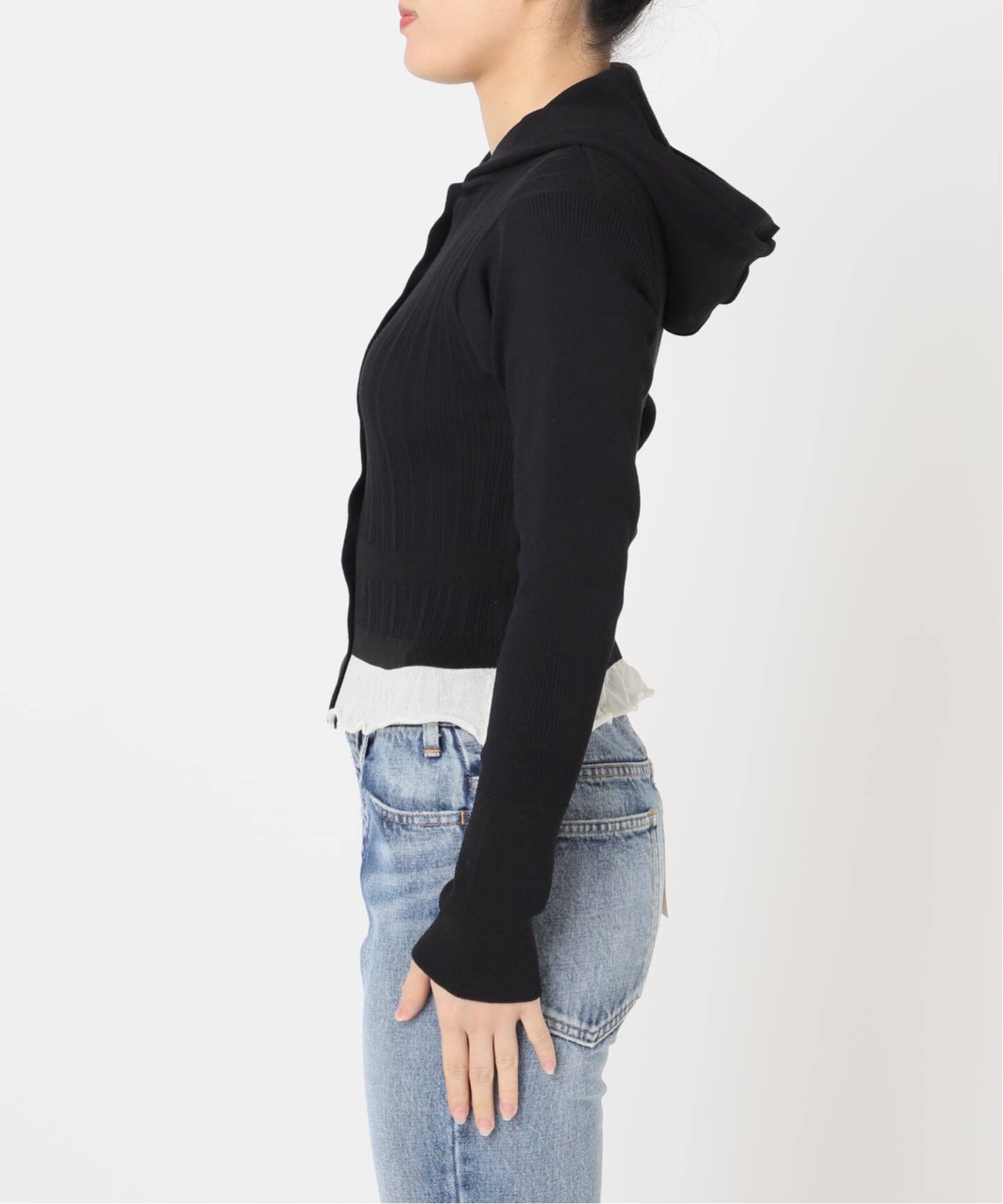 jane smith ニットカーディガン 予約》【JANE SMITH】16G RIB HOOD CARDIGAN：ニット