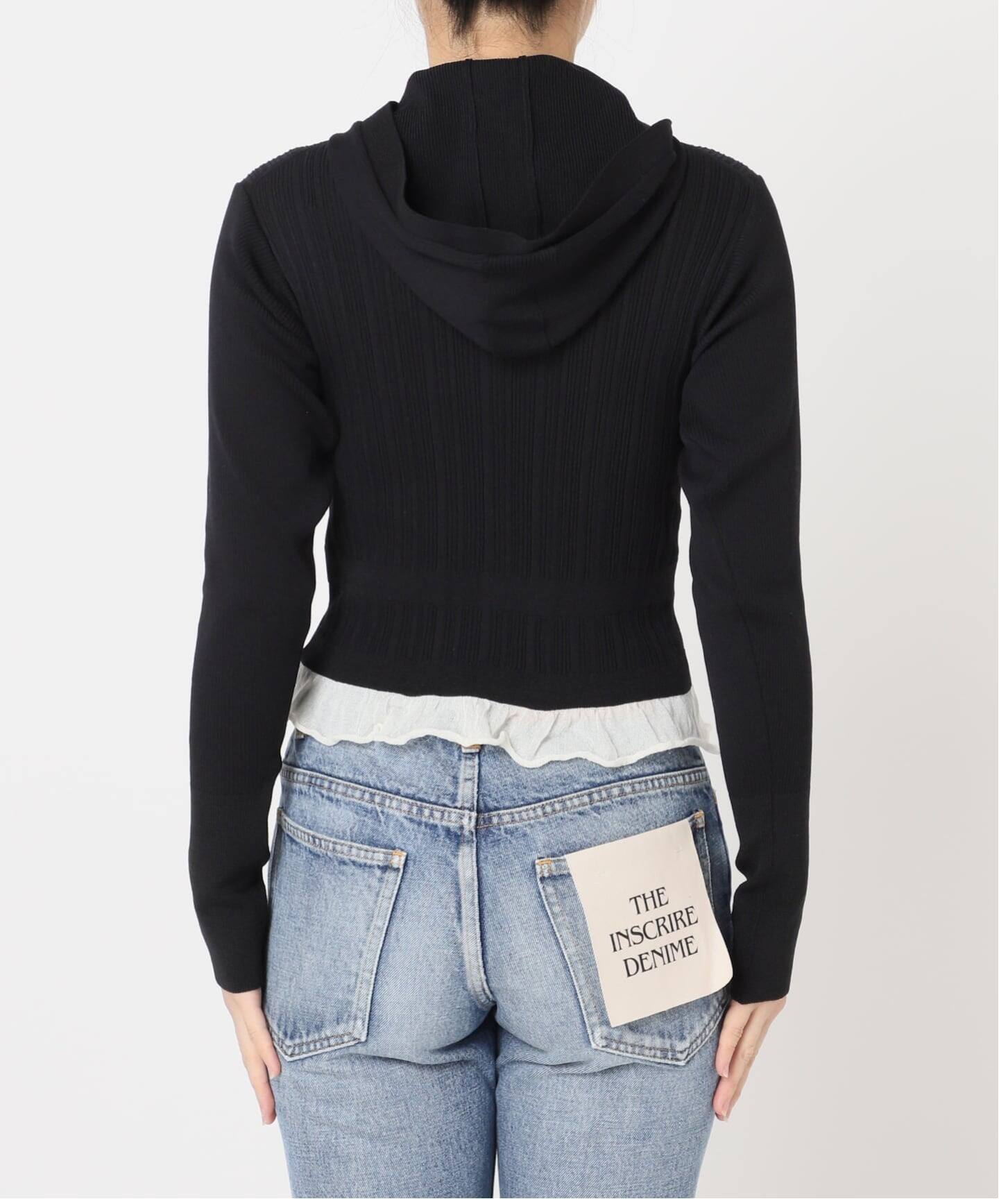 予約》【JANE SMITH】16G RIB HOOD CARDIGAN：ニット